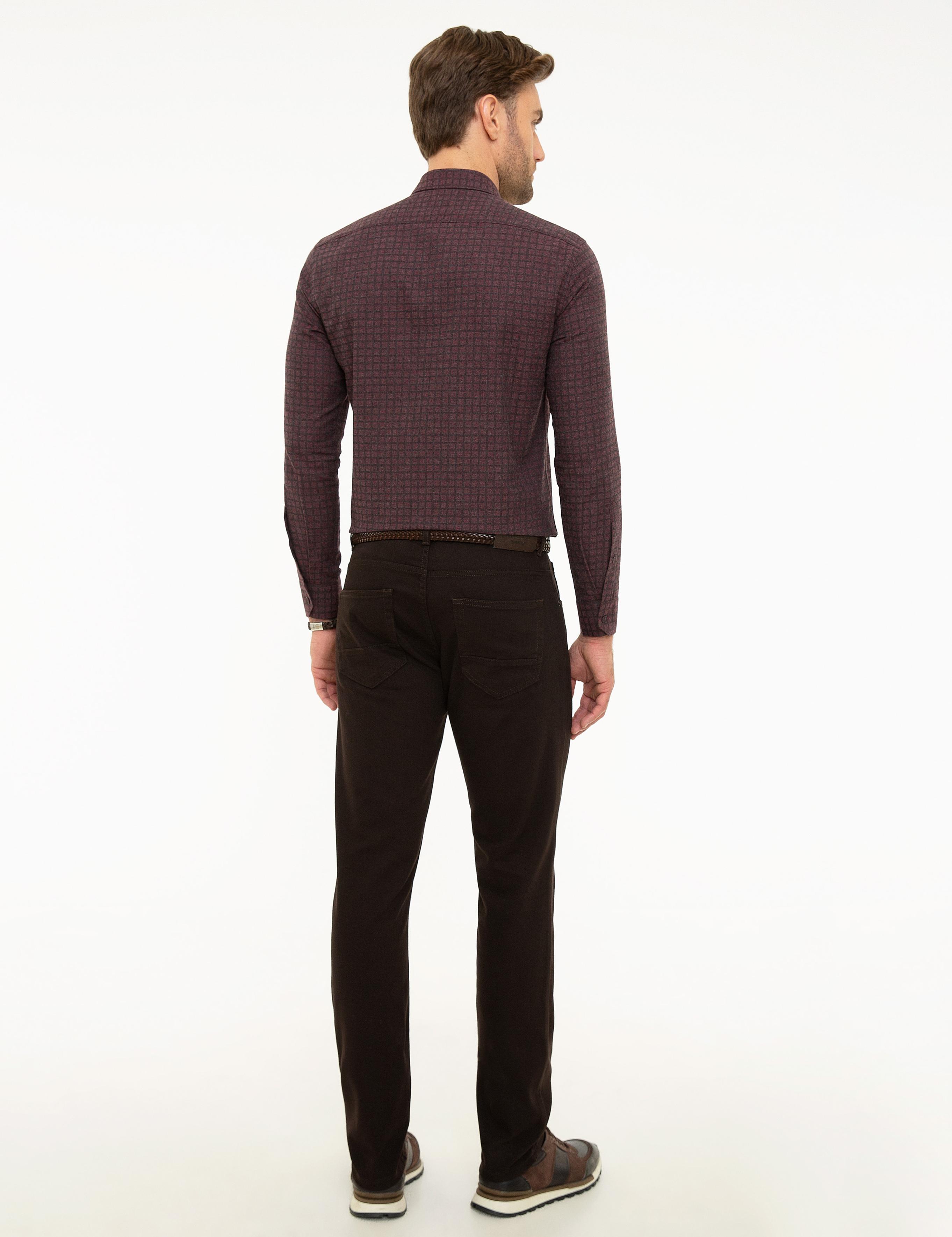 Kahverengi Slim Fit Denim Pantolon