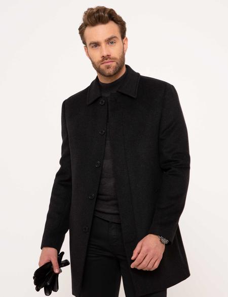 Siyah Slim Fit Palto - 50209868002