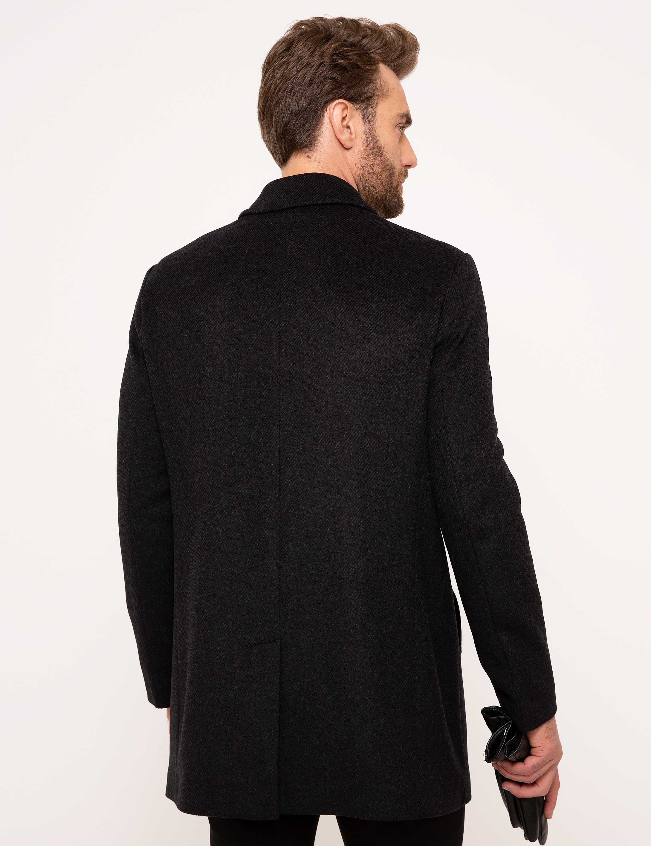 Siyah Slim Fit Palto