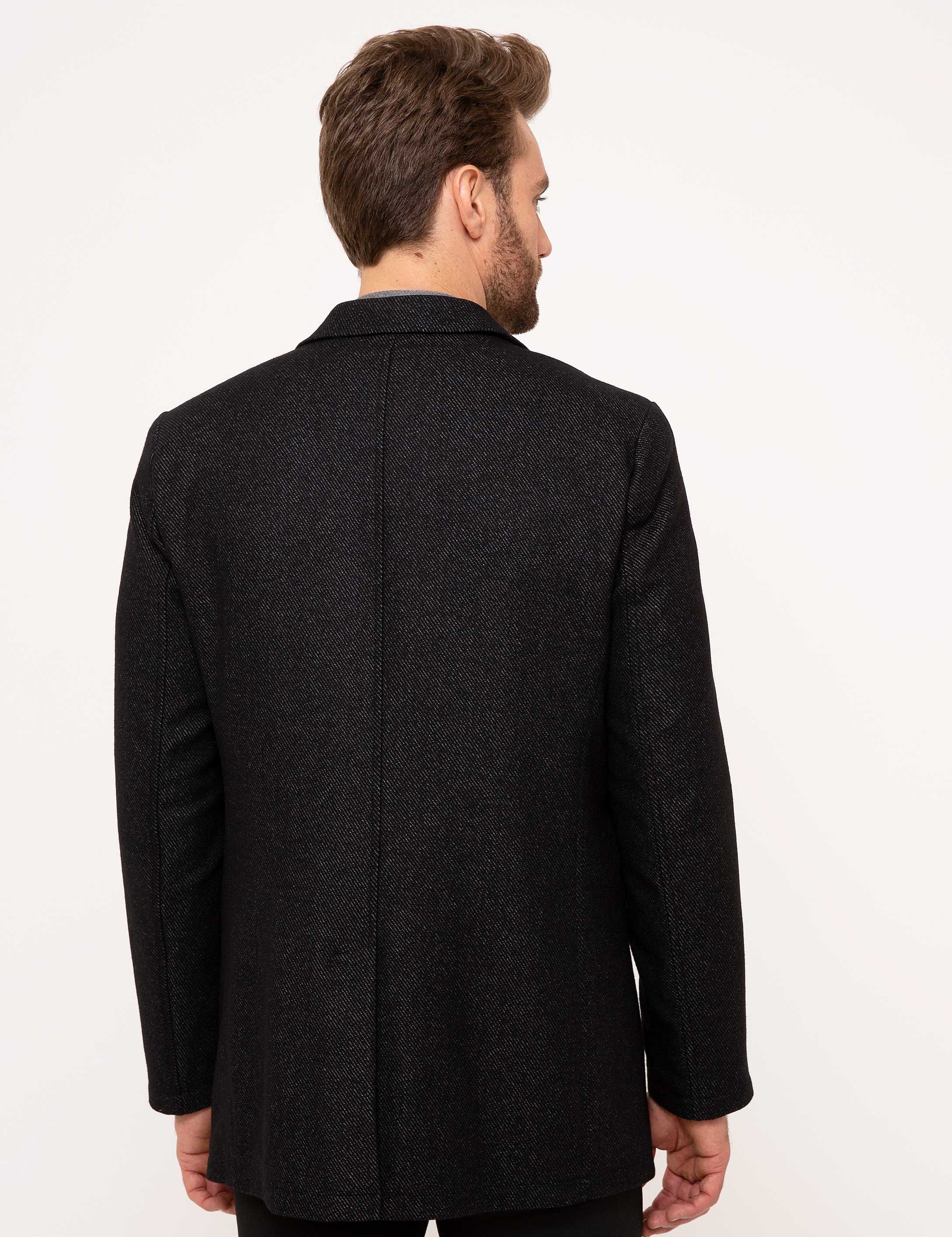 Siyah Slim Fit Kaban - Image 4