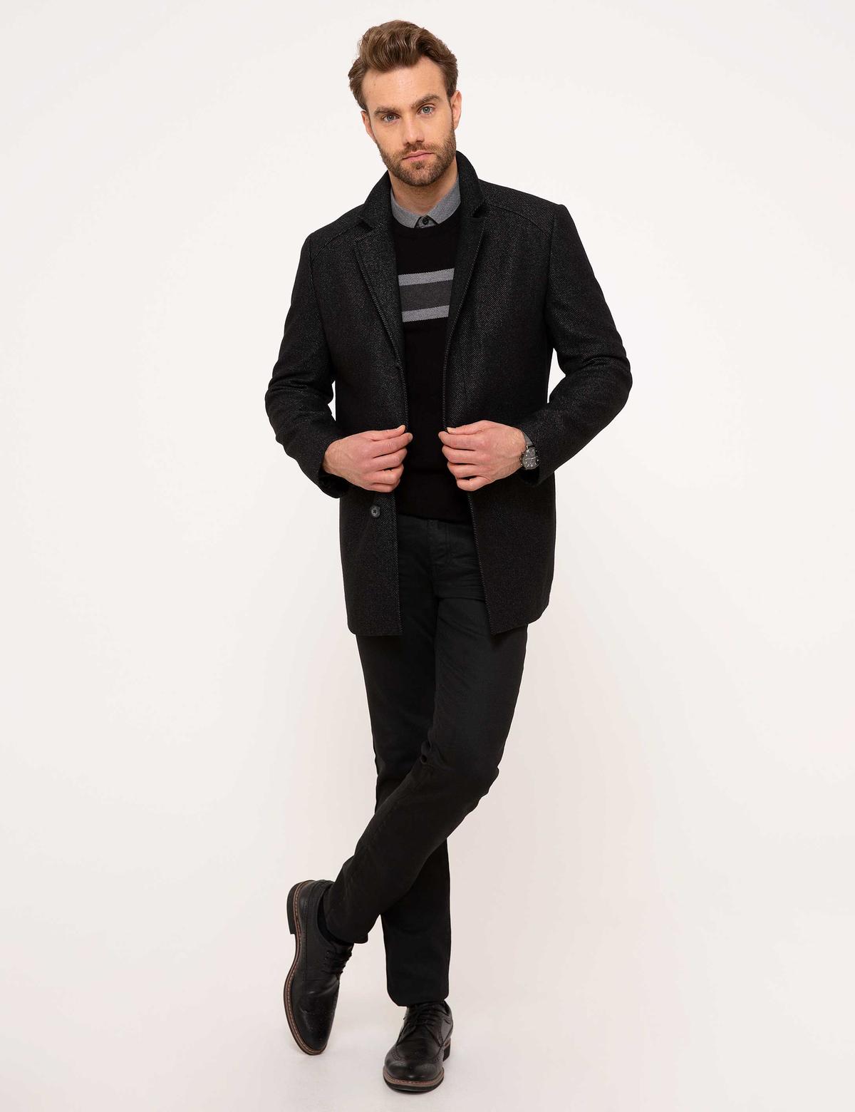 Siyah Slim Fit Kaban - 50209949005