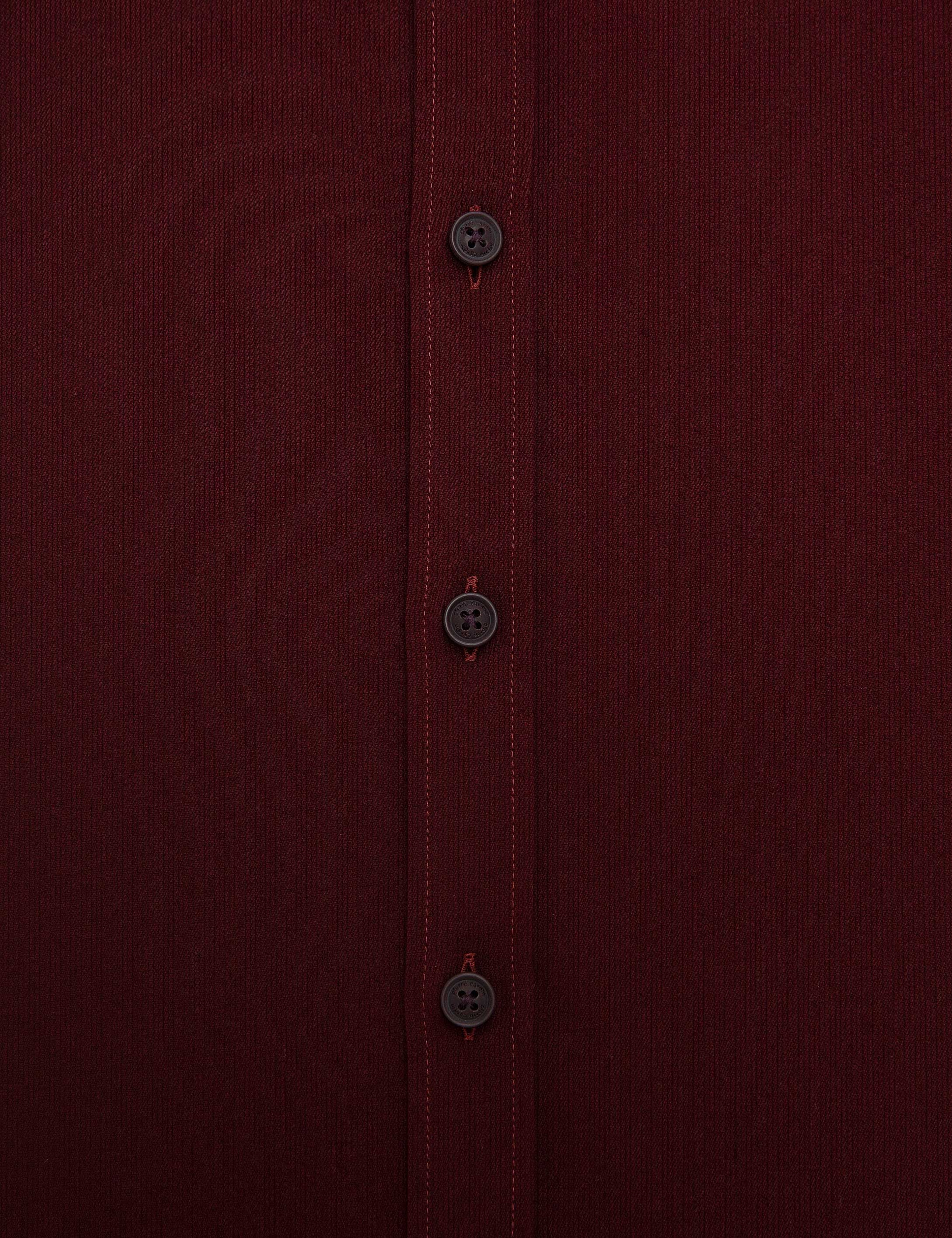 Bordo Slim Fit Uzun Kollu Gömlek - Image 6