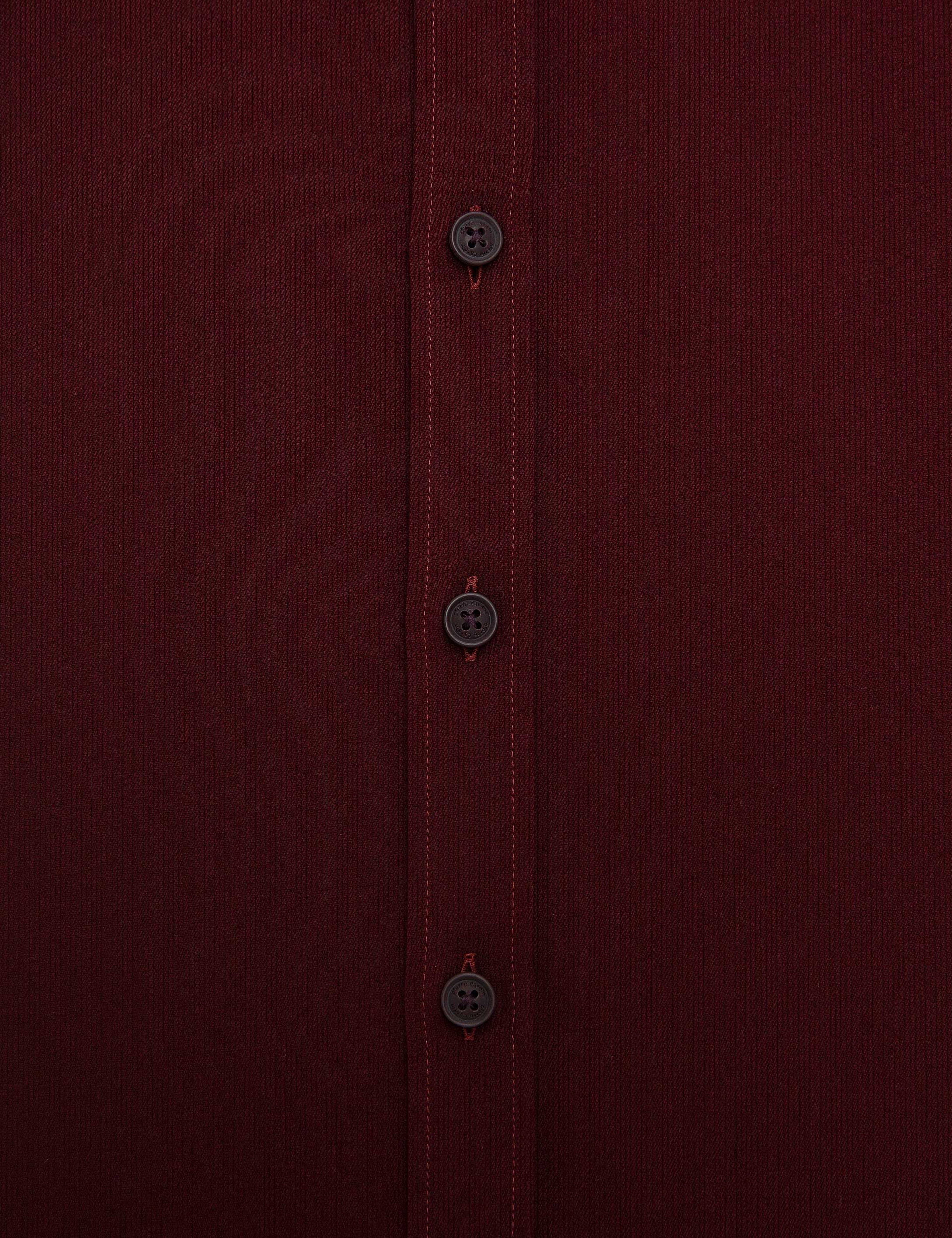 Bordo Slim Fit Uzun Kollu Gömlek
