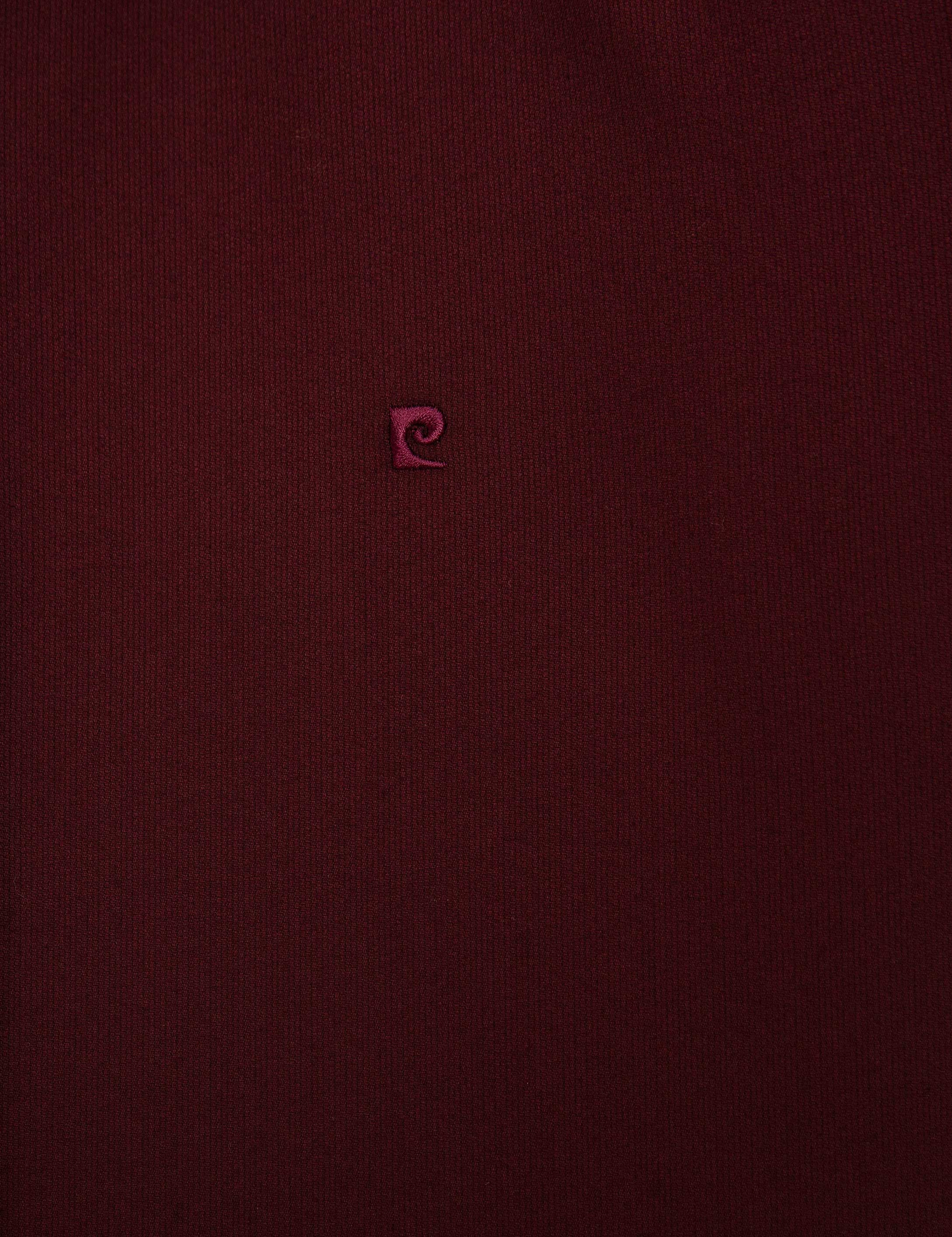 Bordo Slim Fit Uzun Kollu Gömlek - Image 5