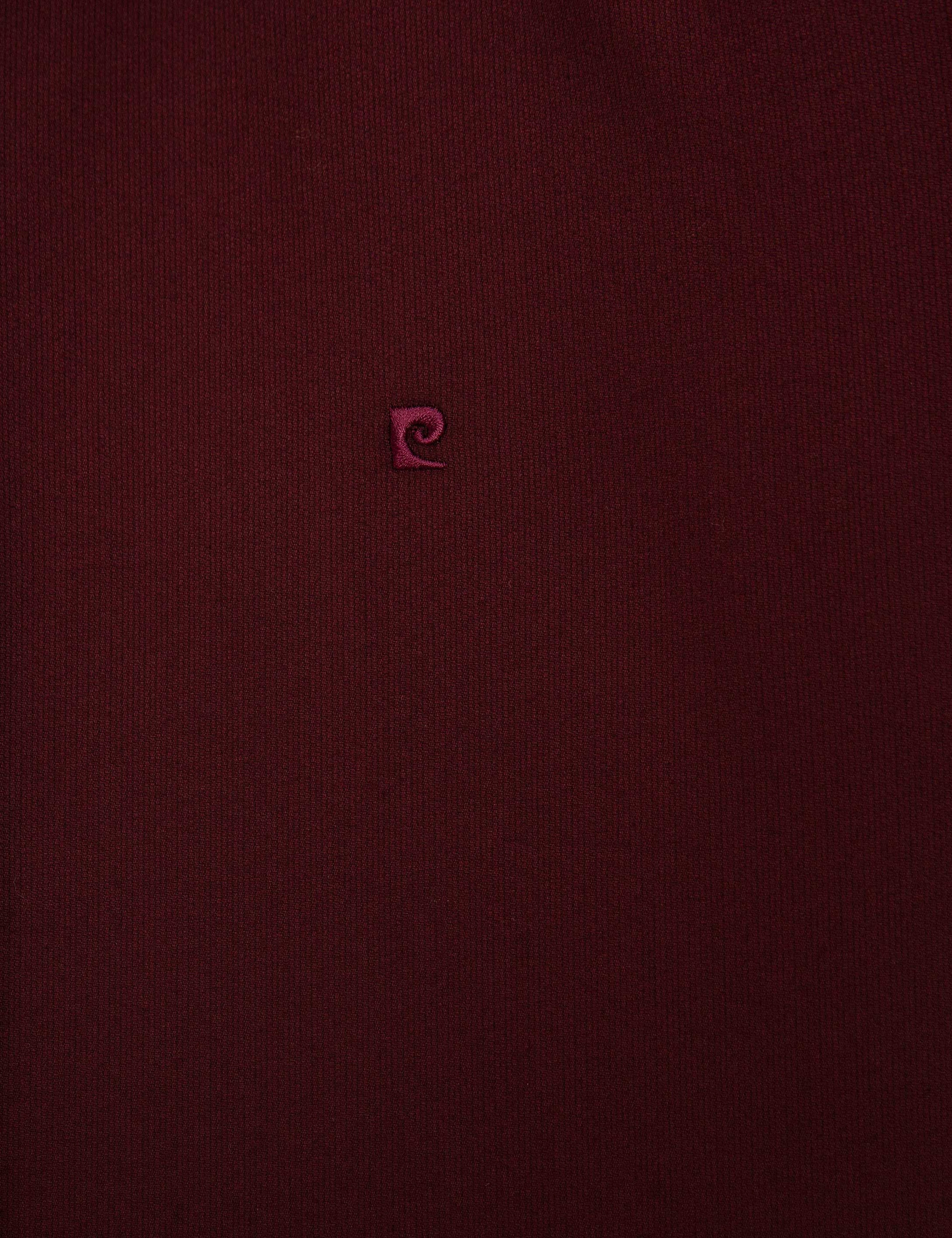 Bordo Slim Fit Uzun Kollu Gömlek