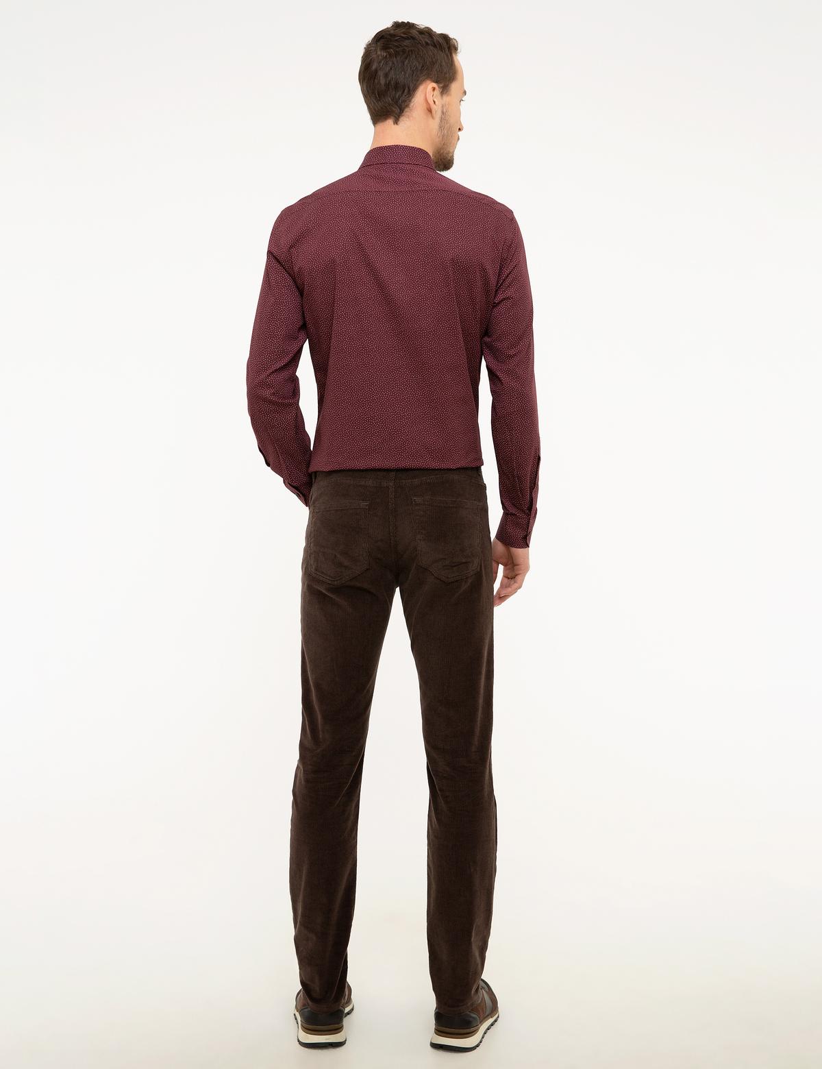 Kahverengi Slim Fit Kanvas Pantolon - 50210034097