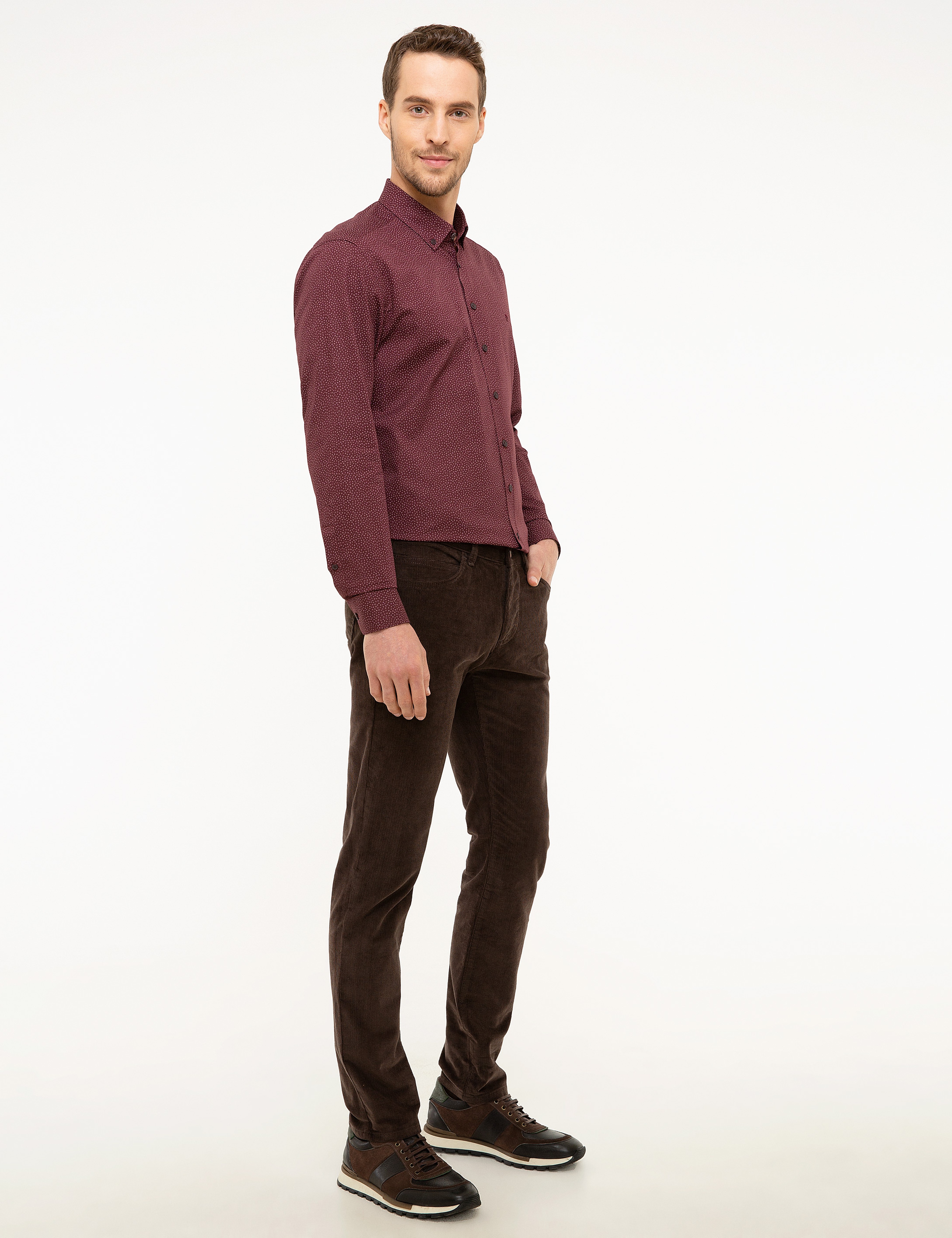 Kahverengi Slim Fit Chino Pantolon - Image 2