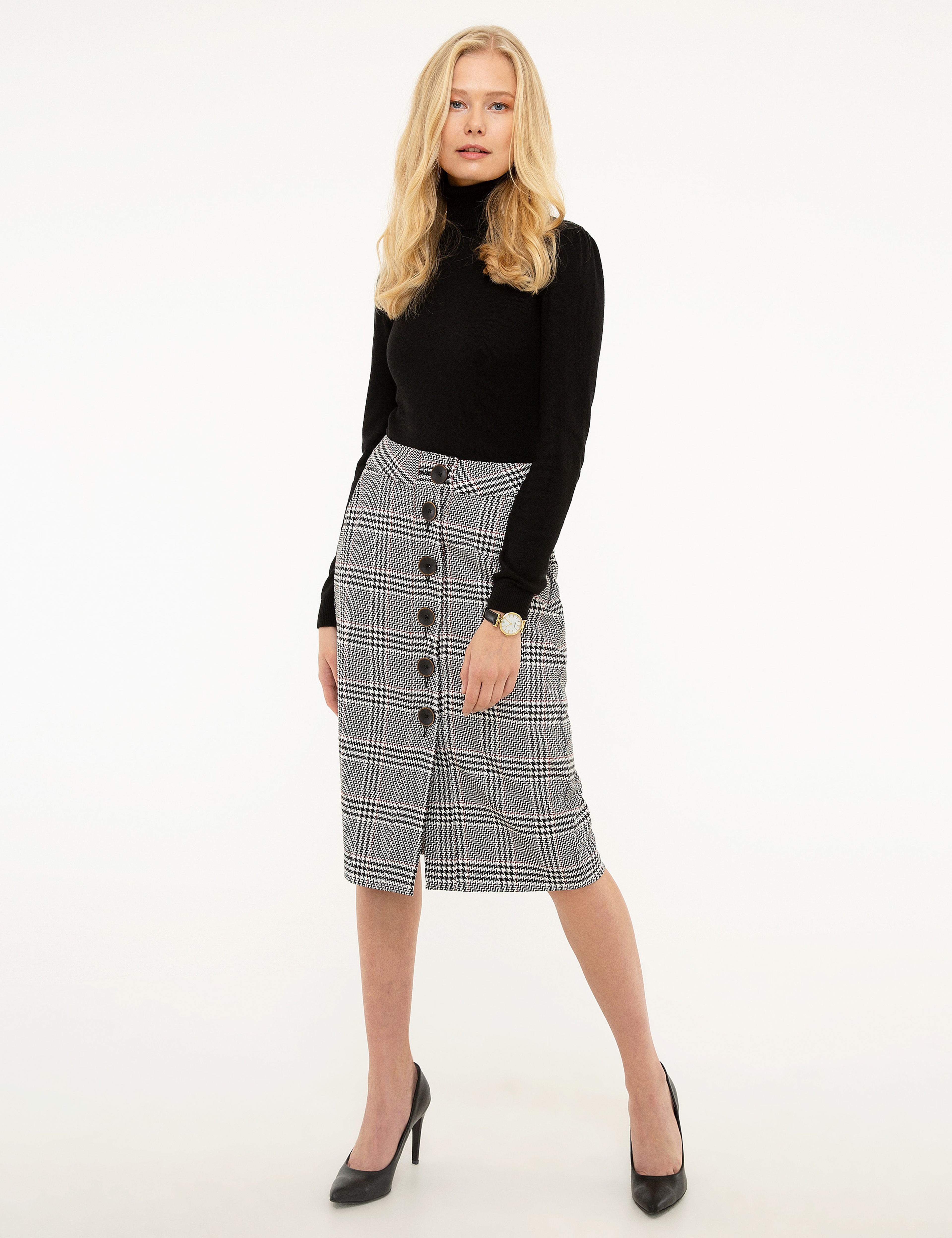 Siyah Slim Fit Kazak - Image 5
