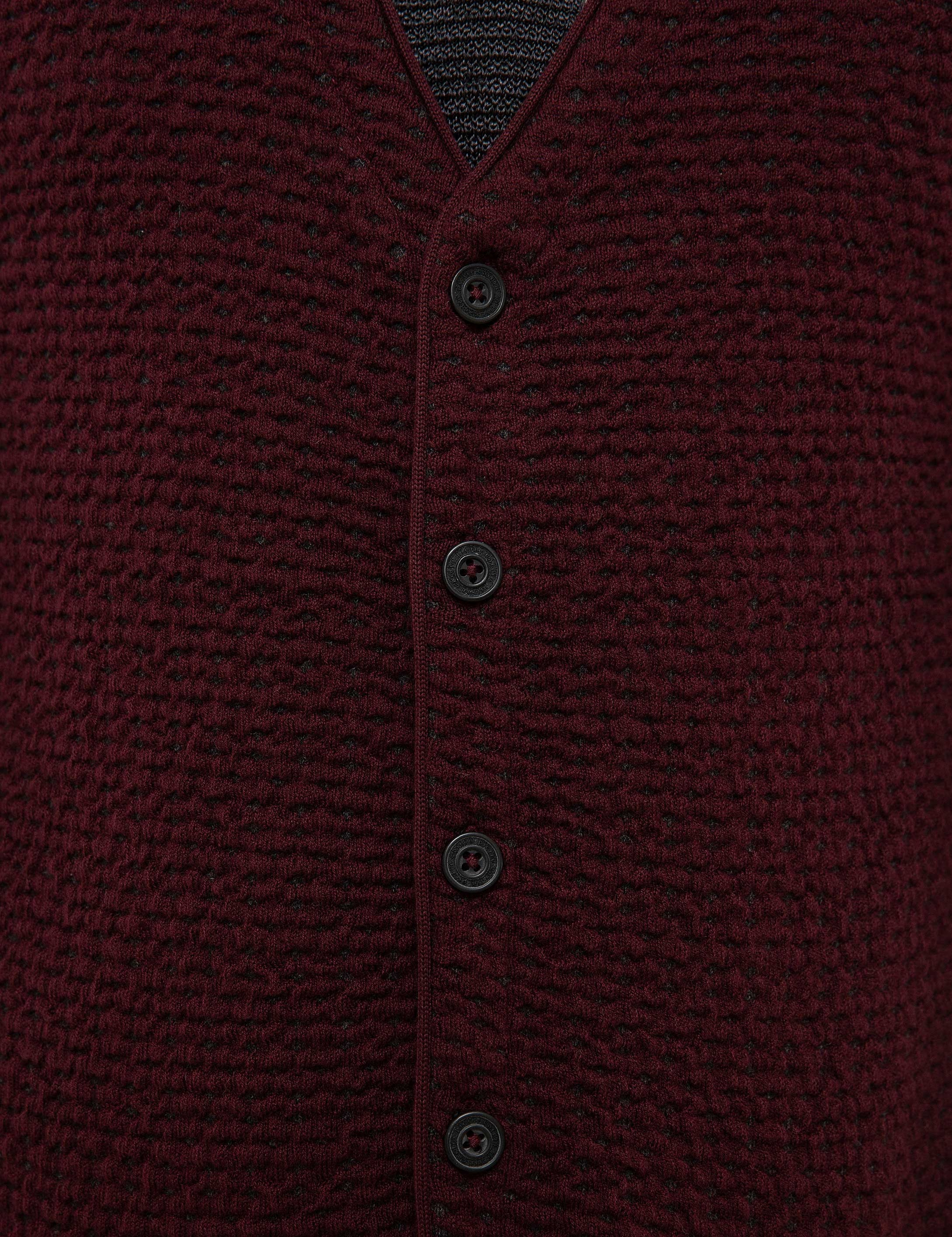 Bordo Slim Fit Triko Yelek - Image 5