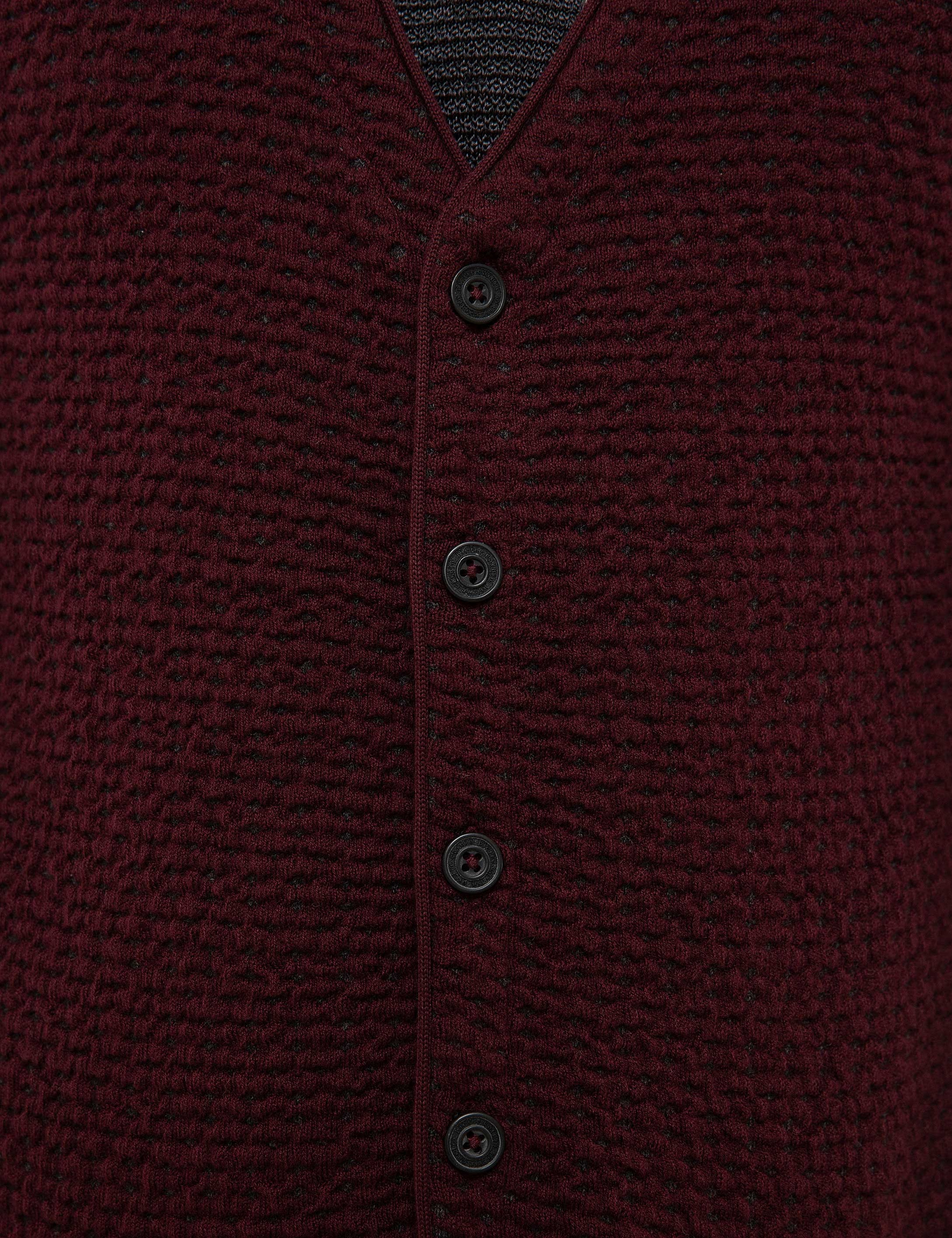 Bordo Slim Fit Triko Yelek
