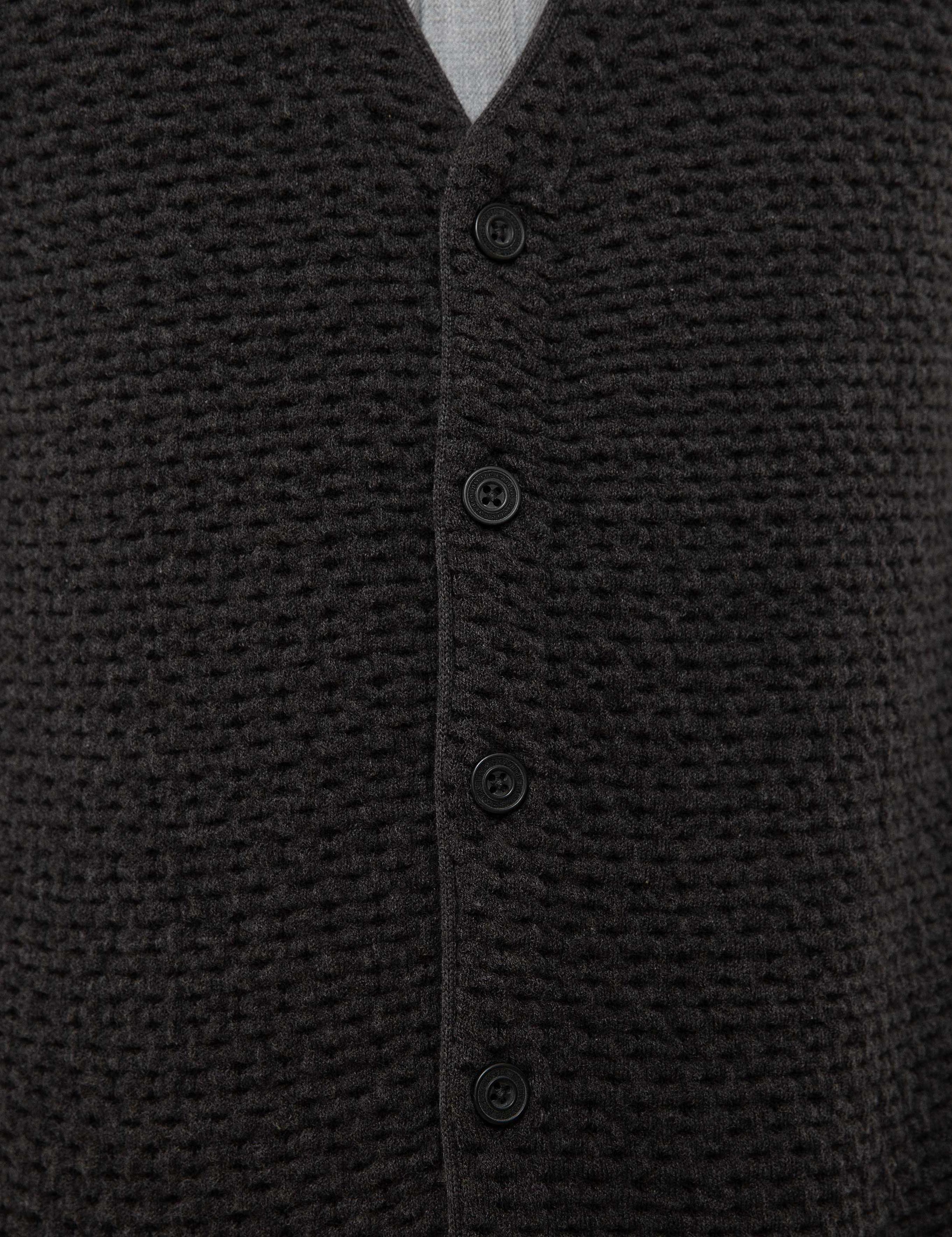 Antrasit Melanj Slim Fit Triko Yelek