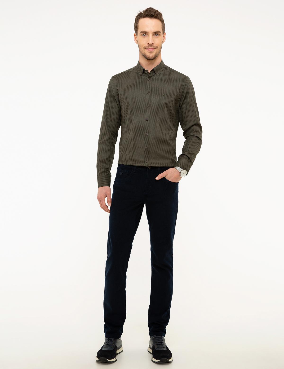 Lacivert Slim Fit Chino Pantolon