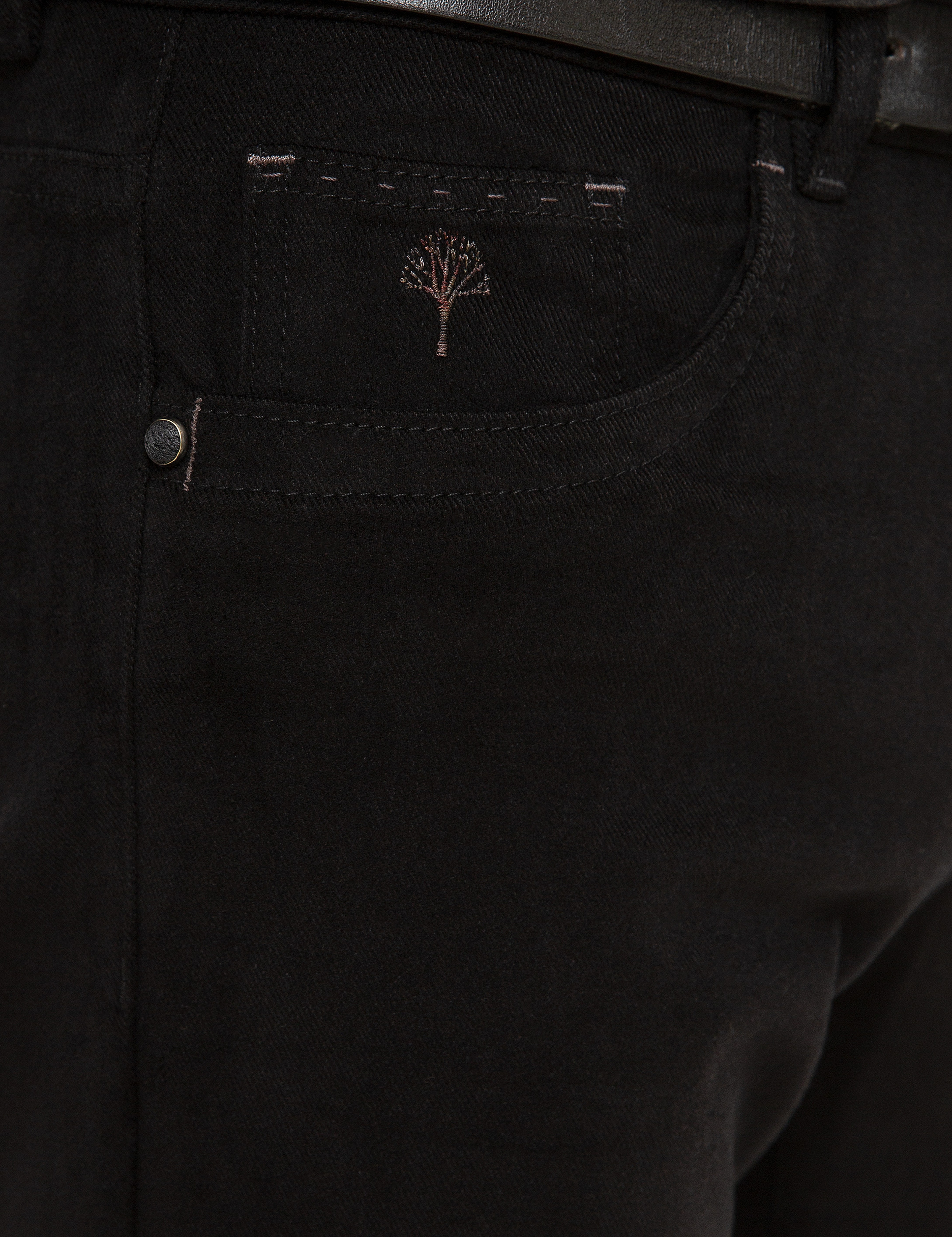 Siyah Slim Fit Chino Pantolon - Image 4