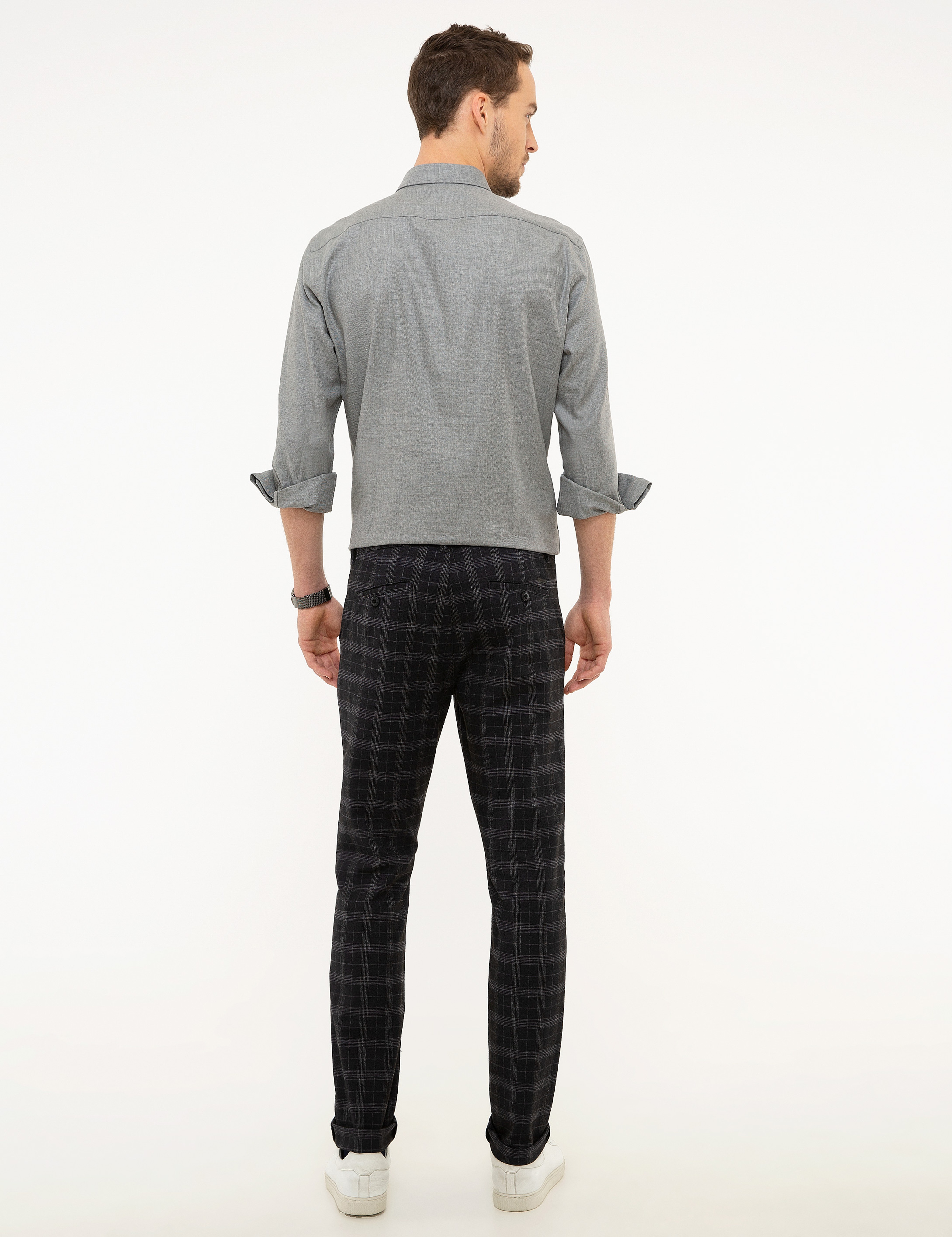 Lacivert Slim Fit Kanvas Pantolon - Image 3