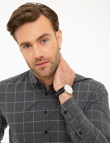 Antrasit Slim Fit Uzun Kollu Gömlek - 50209285001