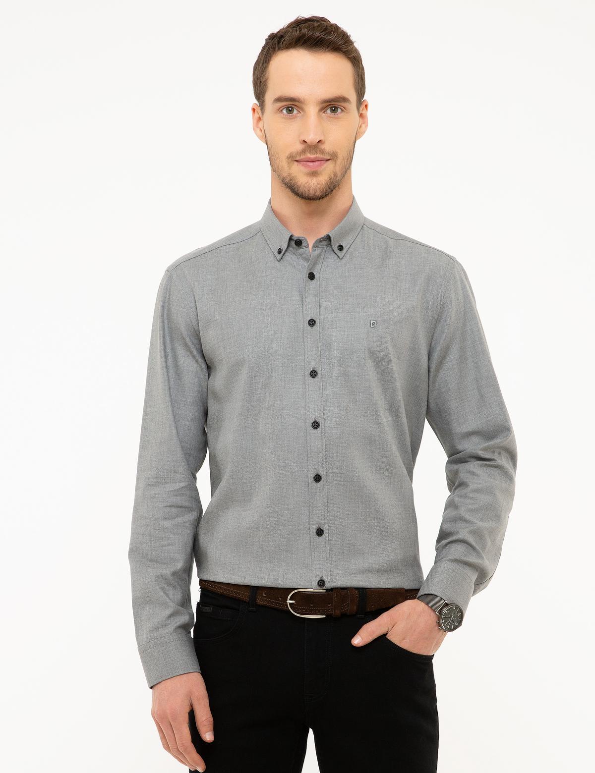 Gri Regular Fit Uzun Kollu Gömlek - 50209328010