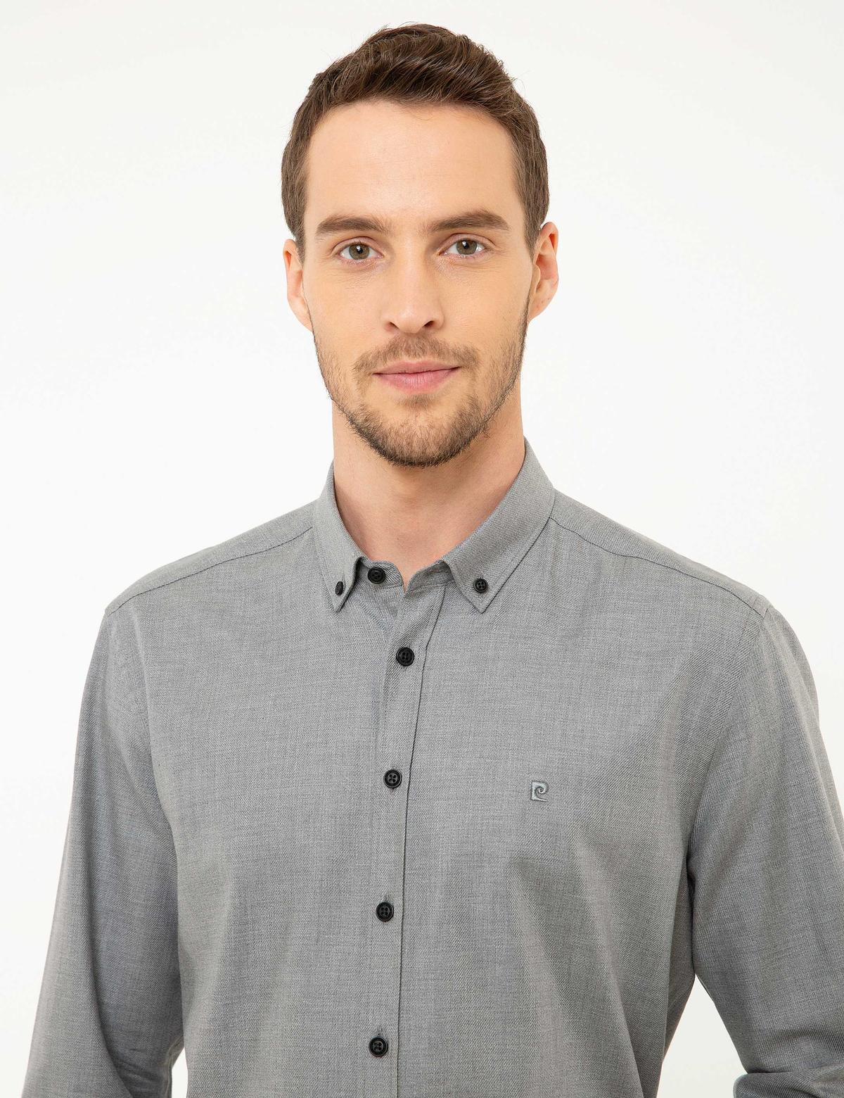 Gri Regular Fit Uzun Kollu Gömlek