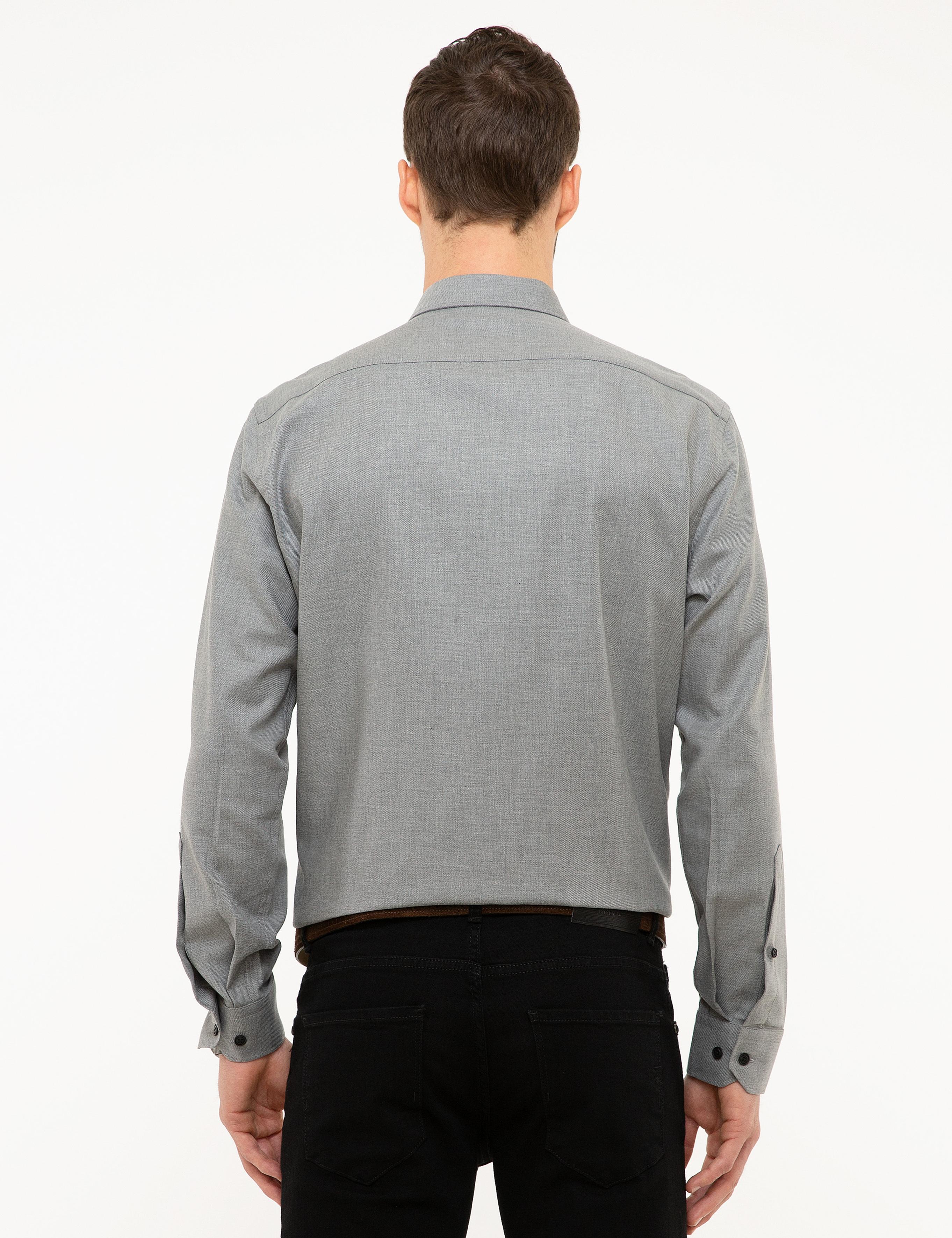 Gri Regular Fit Uzun Kollu Gömlek