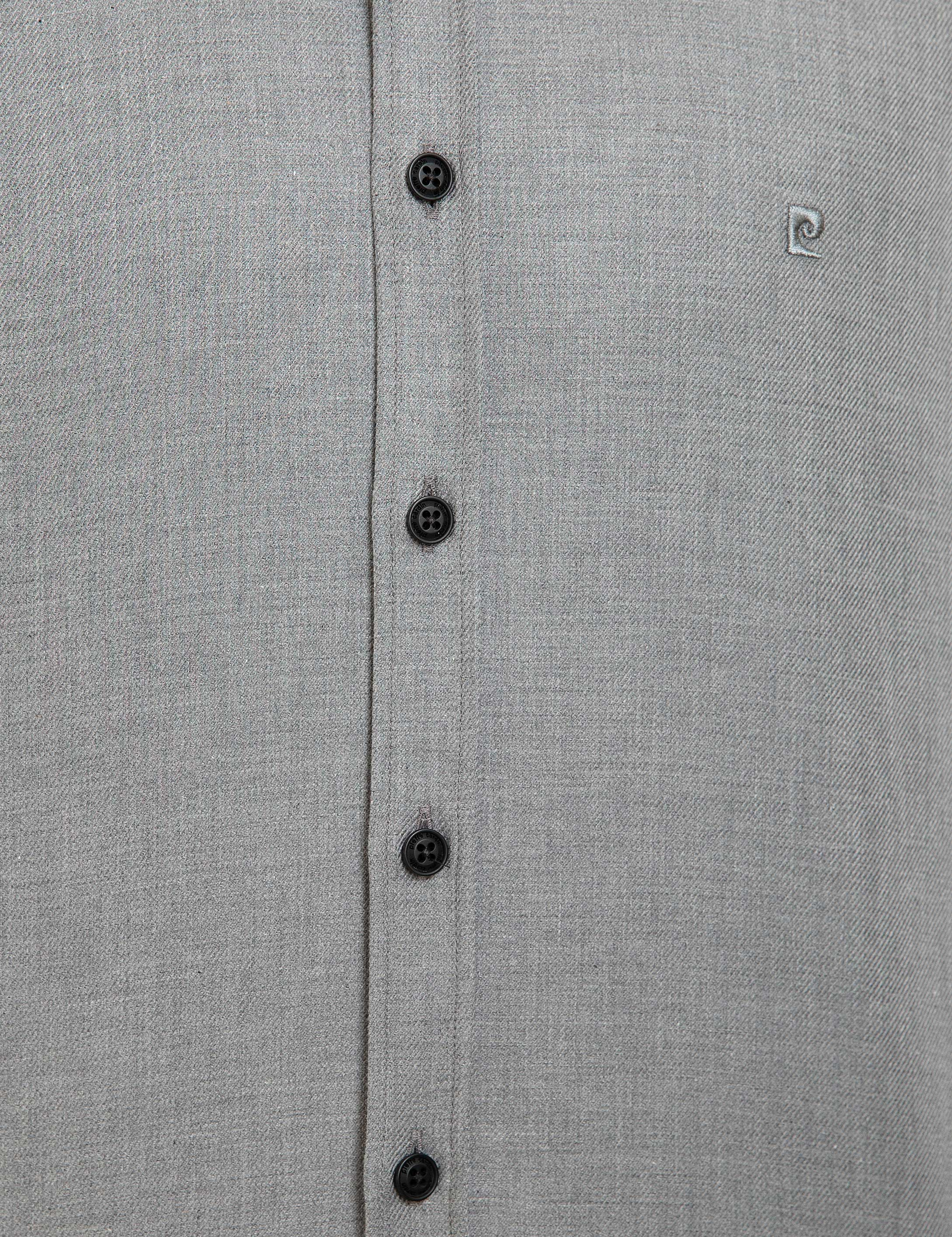 Gri Regular Fit Uzun Kollu Gömlek - Image 5