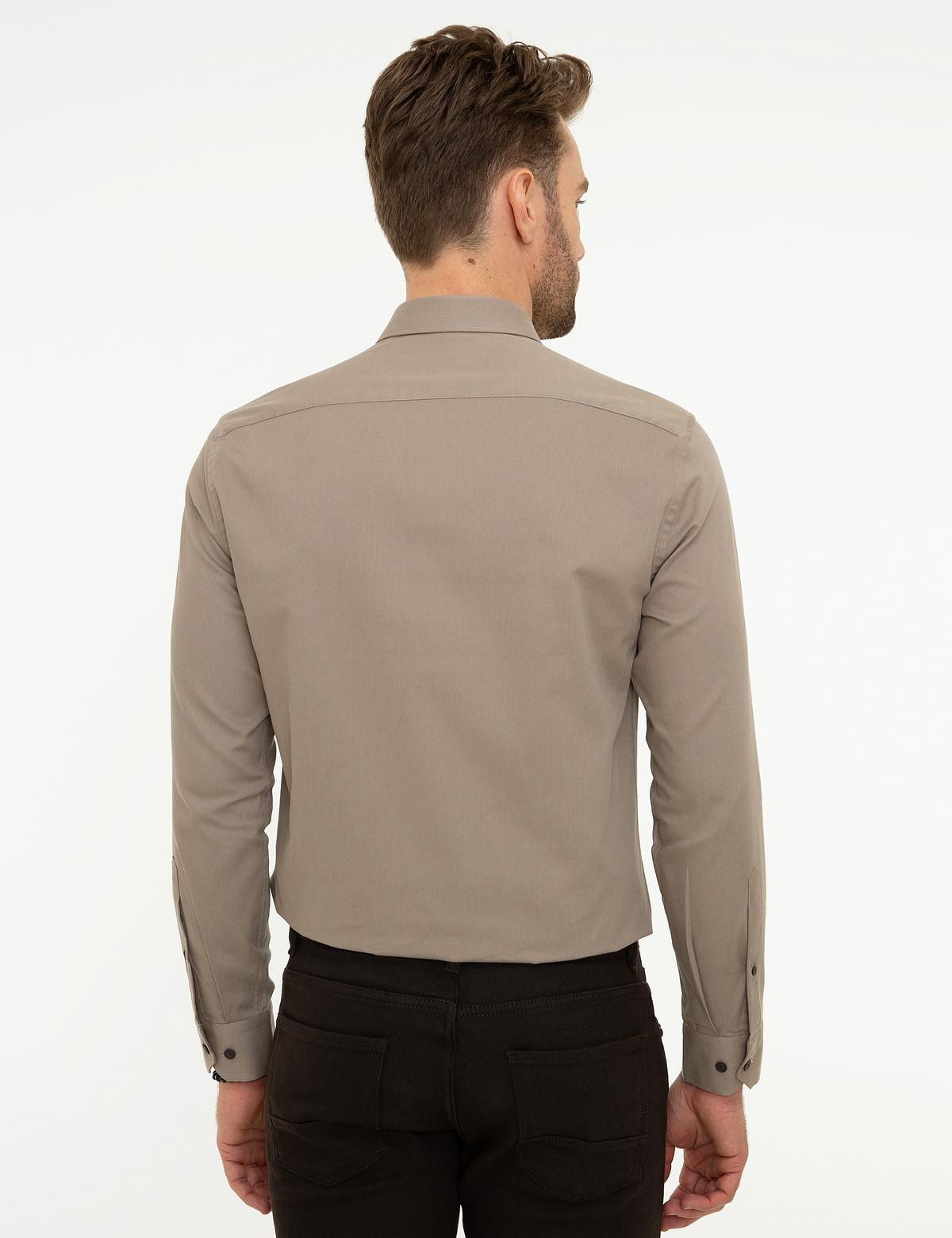 Bej Slim Fit Gömlek - 50209610013