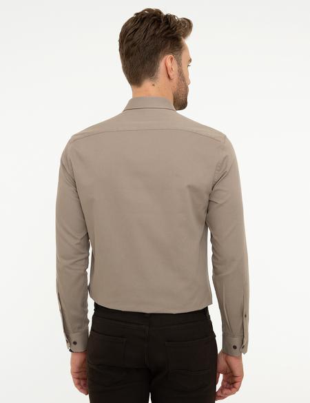 Bej Slim Fit Gömlek - 50209610013