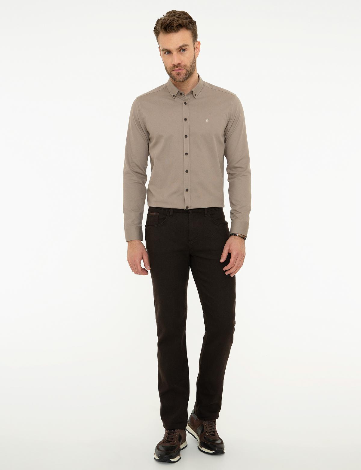 Bej Slim Fit Gömlek - 50209610013