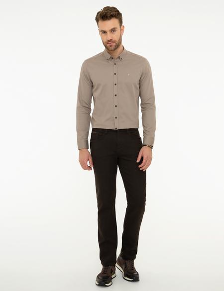 Bej Slim Fit Gömlek - 50209610013