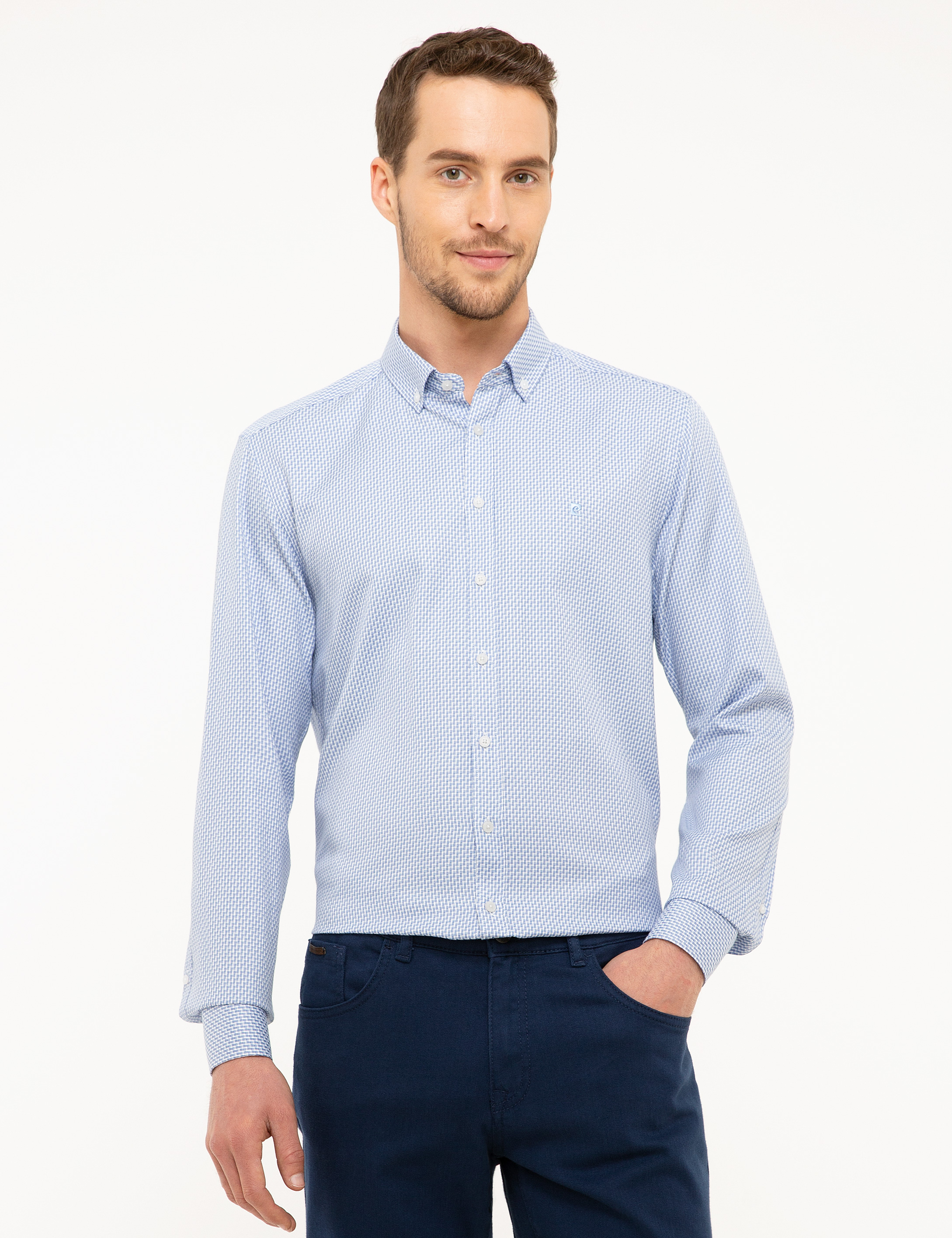 Mavi Slim Fit Gömlek