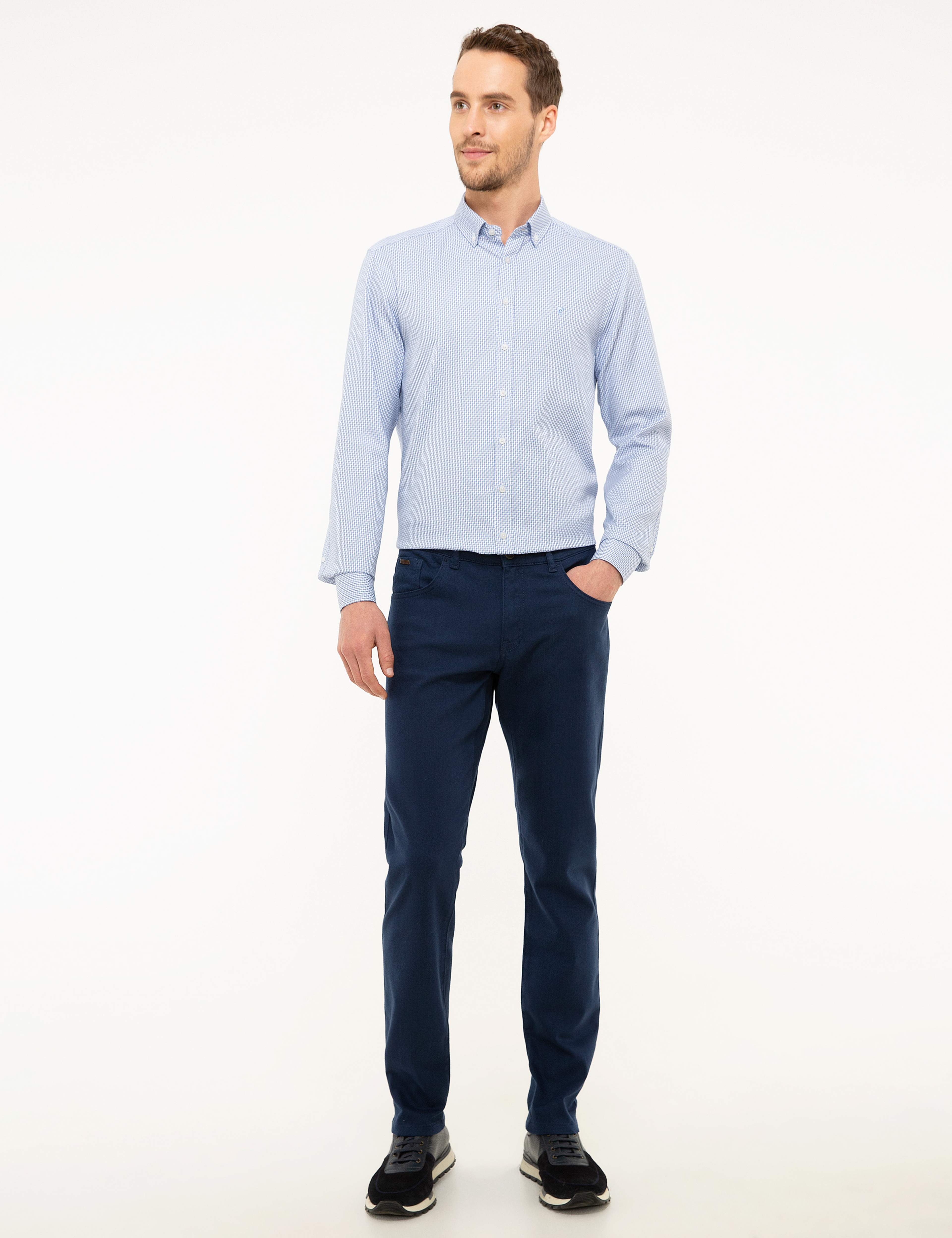 Mavi Slim Fit Gömlek - Image 3