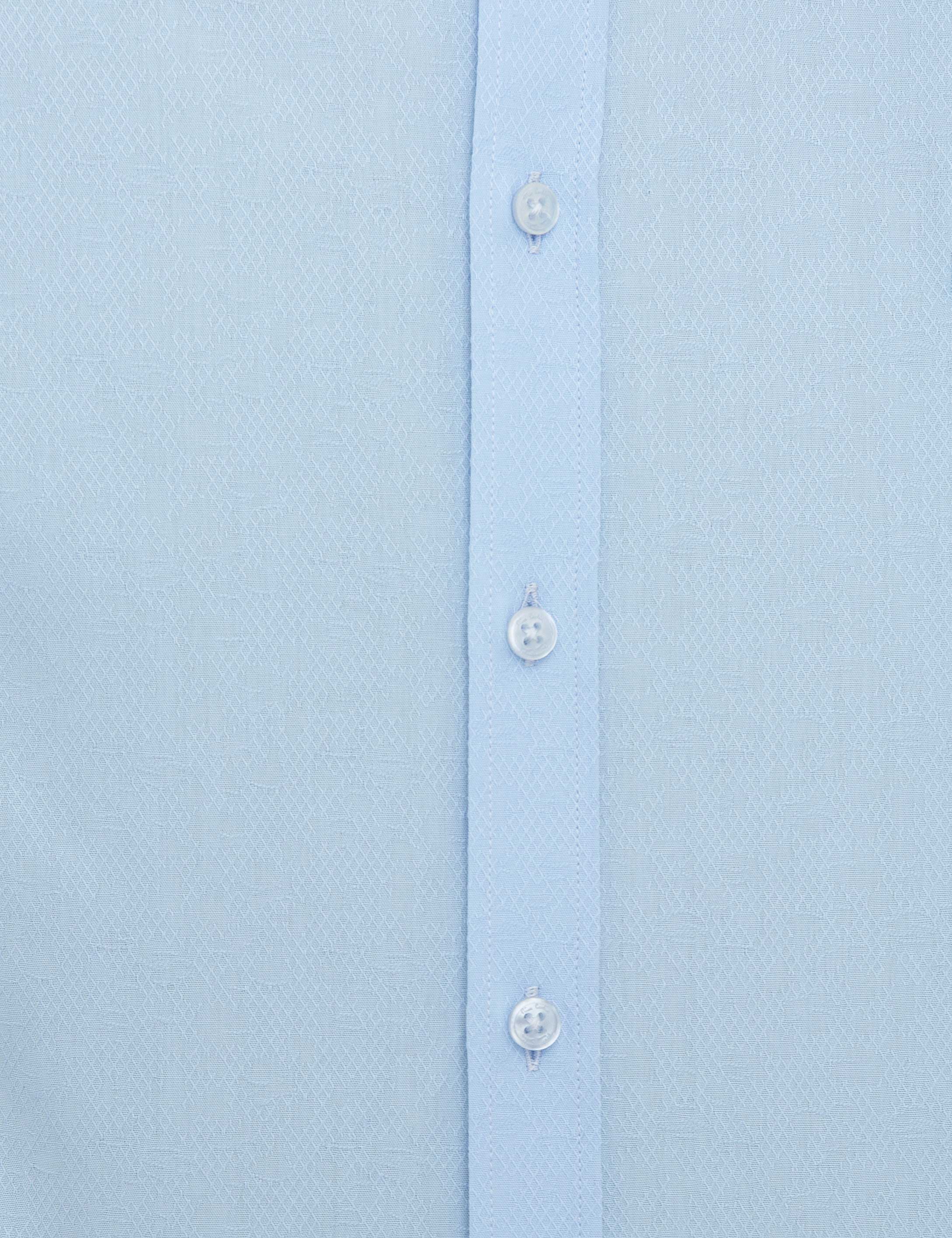 Açık Mavi Slim Fit Armürlü Gömlek