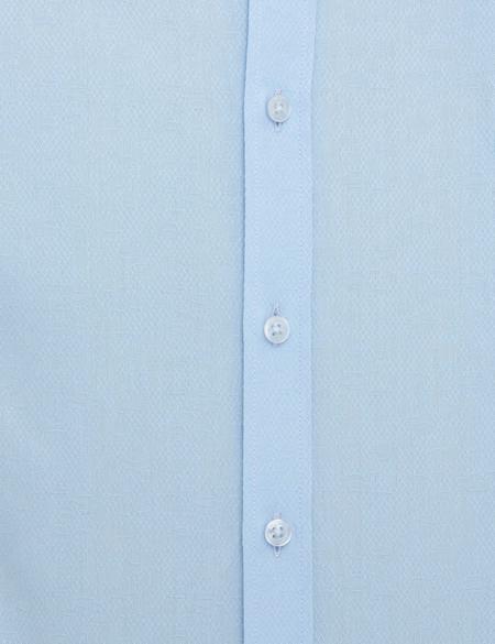 Açık Mavi Slim Fit Armürlü Gömlek - 50209661013