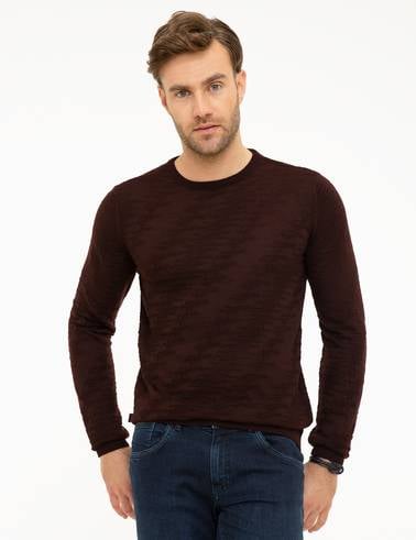 Bordo Slim Fit Triko Kazak