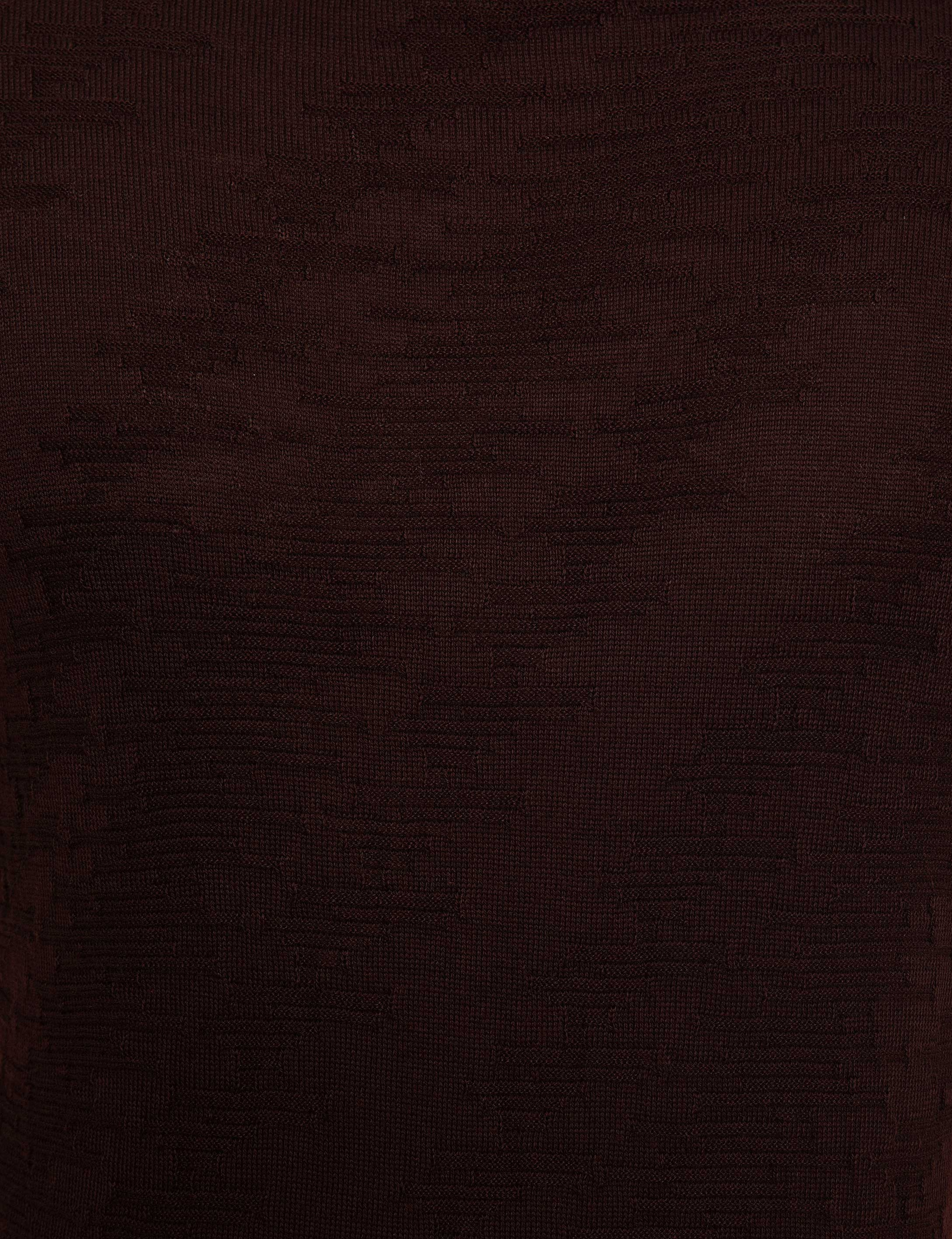 Bordo Slim Fit Bisiklet Yaka Yün Karışımlı Triko Kazak