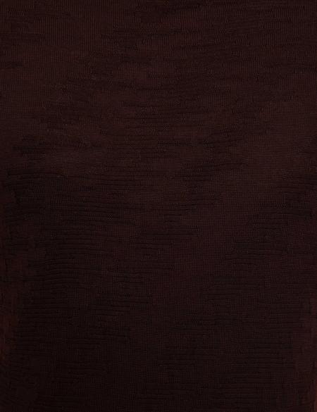 Bordo Slim Fit Bisiklet Yaka Triko Kazak - 50209911005