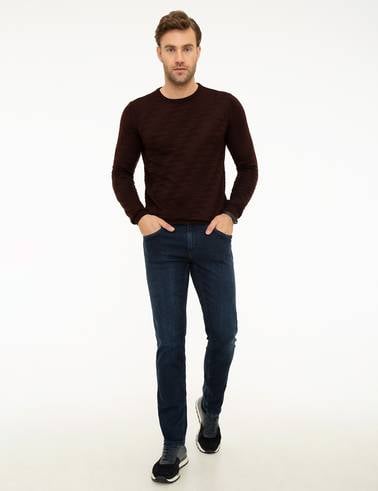 Bordo Slim Fit Triko Kazak