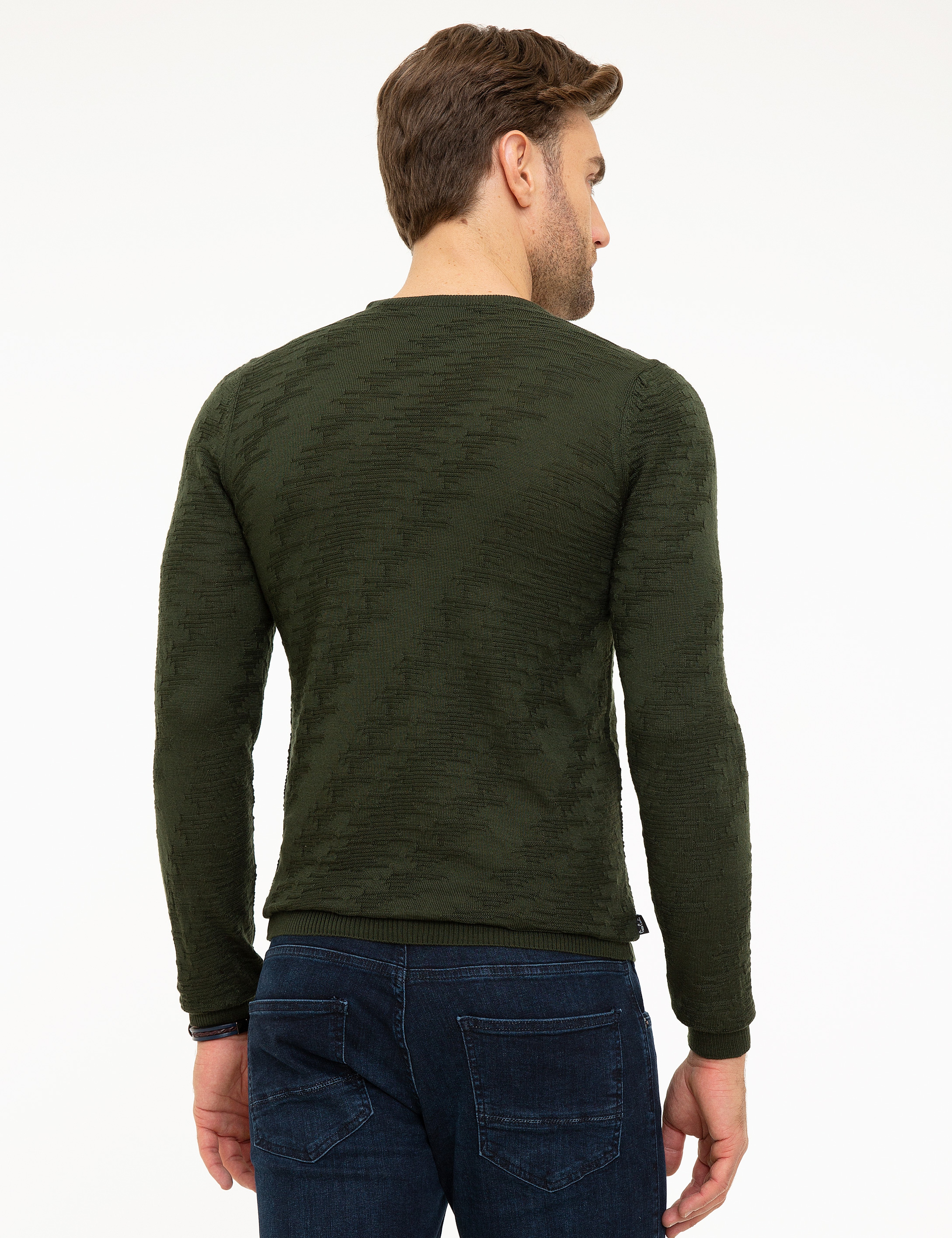 Koyu Yeşil Slim Fit Kazak