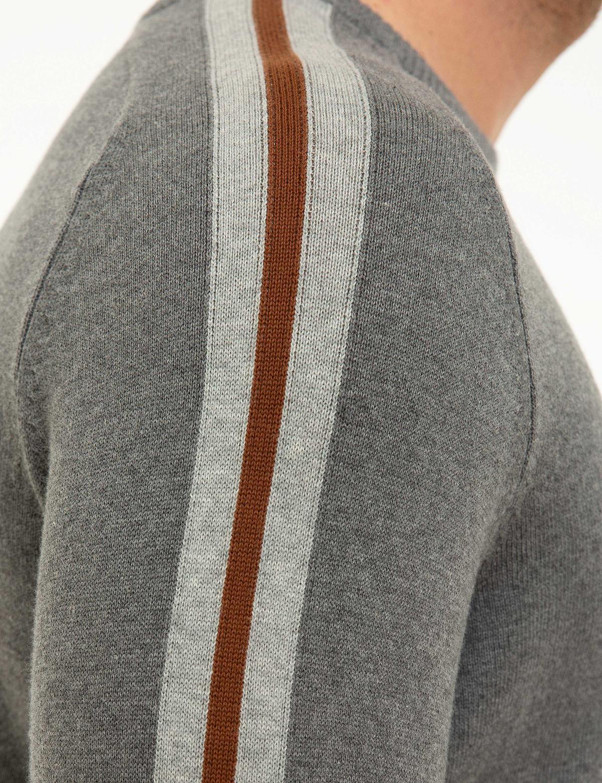 Gri Melanj Slim Fit Triko Kazak - 50209922054