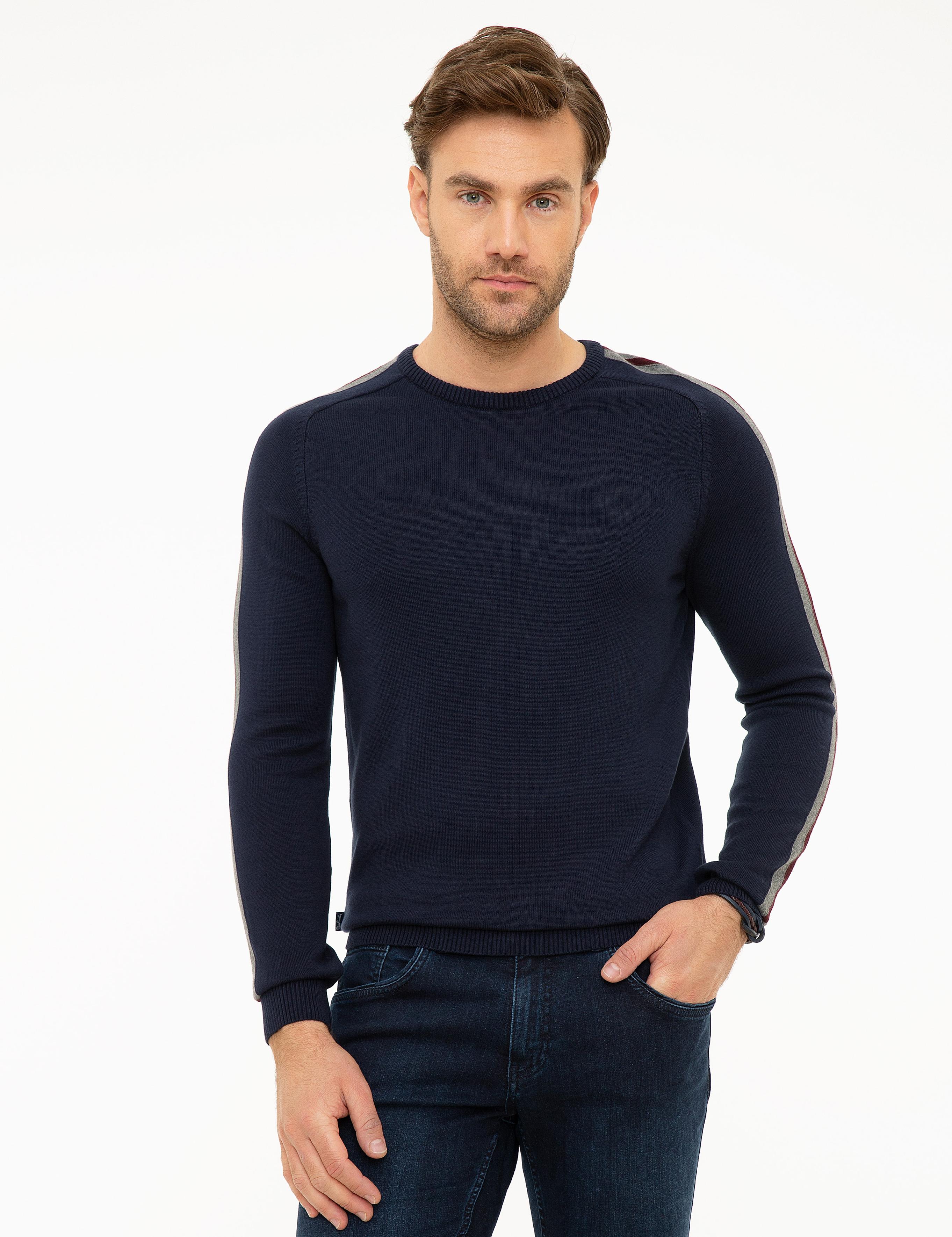 Koyu Lacivert Slim Fit Triko Kazak