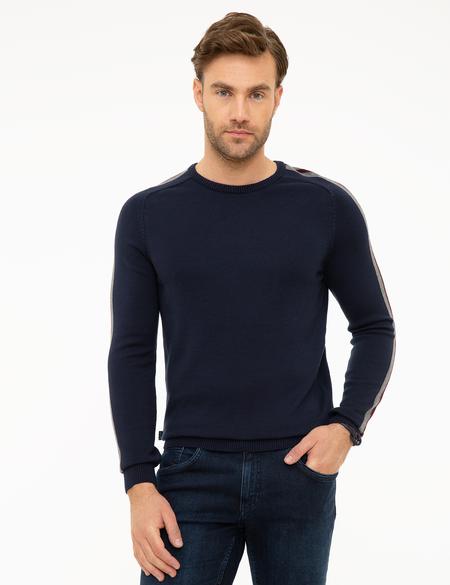 Koyu Lacivert Slim Fit Triko Kazak - 50209922064