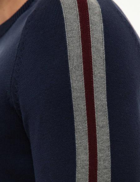 Koyu Lacivert Slim Fit Triko Kazak - 50209922064