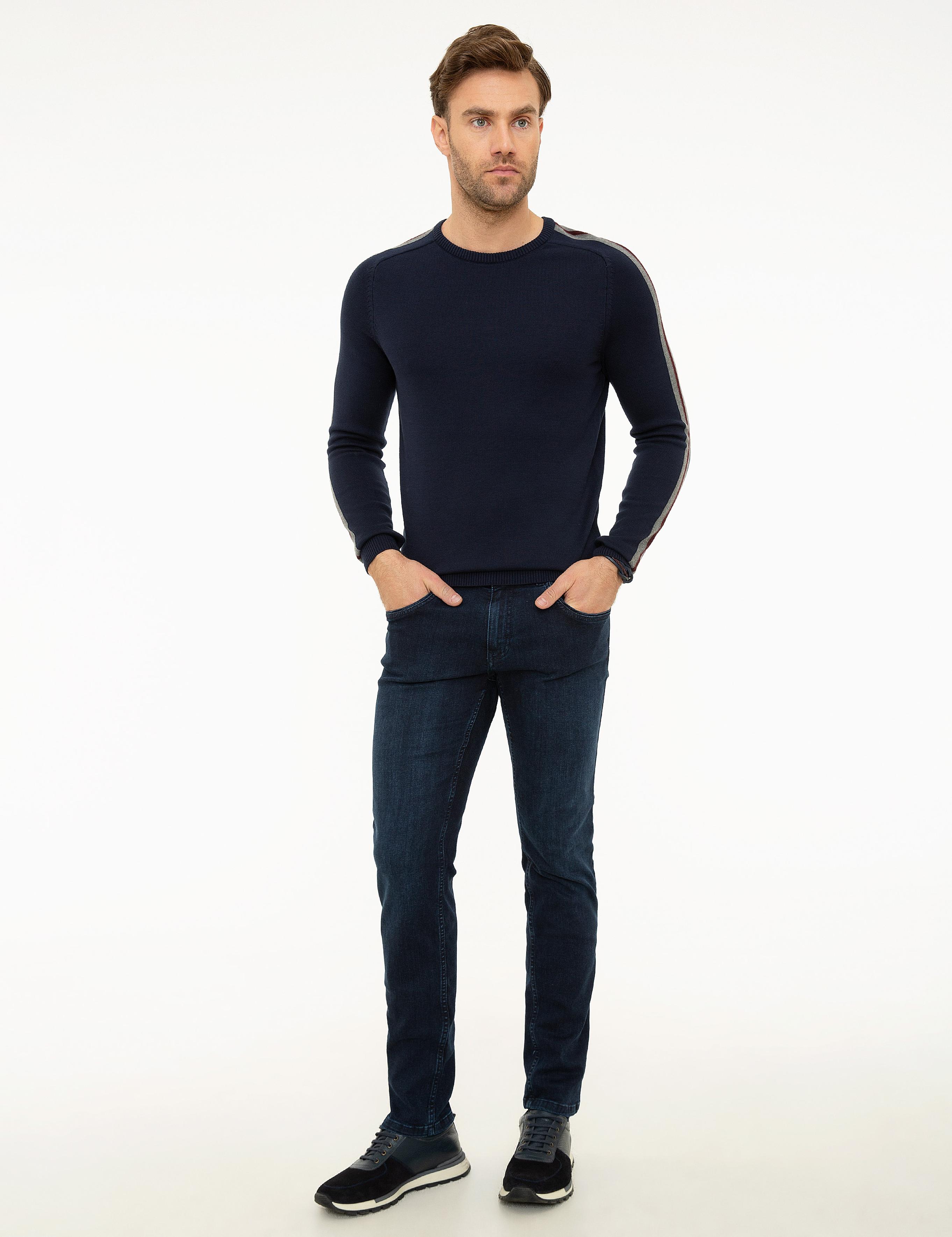 Koyu Lacivert Slim Fit Triko Kazak