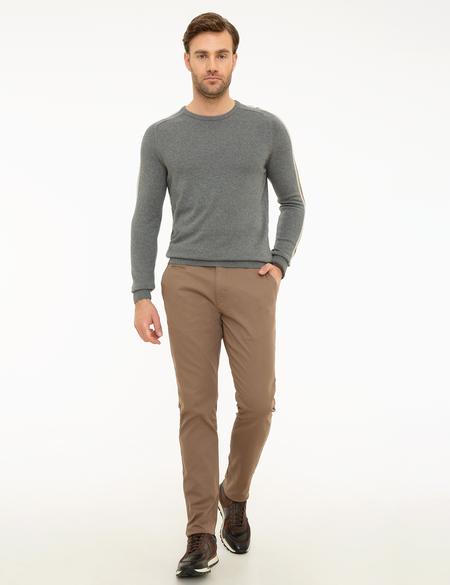 Gri Melanj Slim Fit Triko Kazak - 50209922054