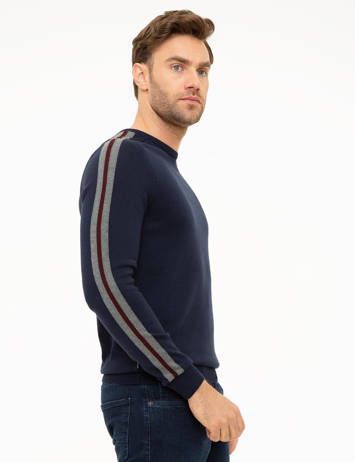 Koyu Lacivert Slim Fit Triko Kazak - 50209922064