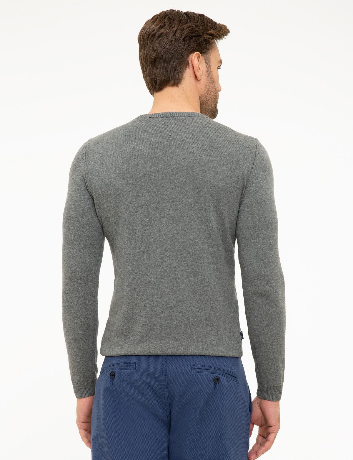 Gri Melanj Slim Fit Triko Kazak - 50209941034