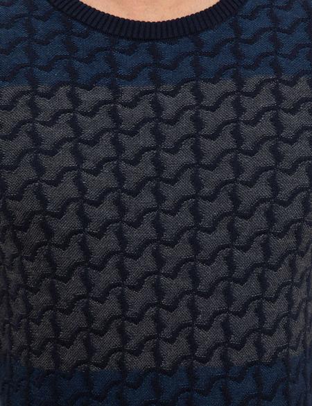 Koyu Lacivert Slim Fit Triko Kazak - 50209941044