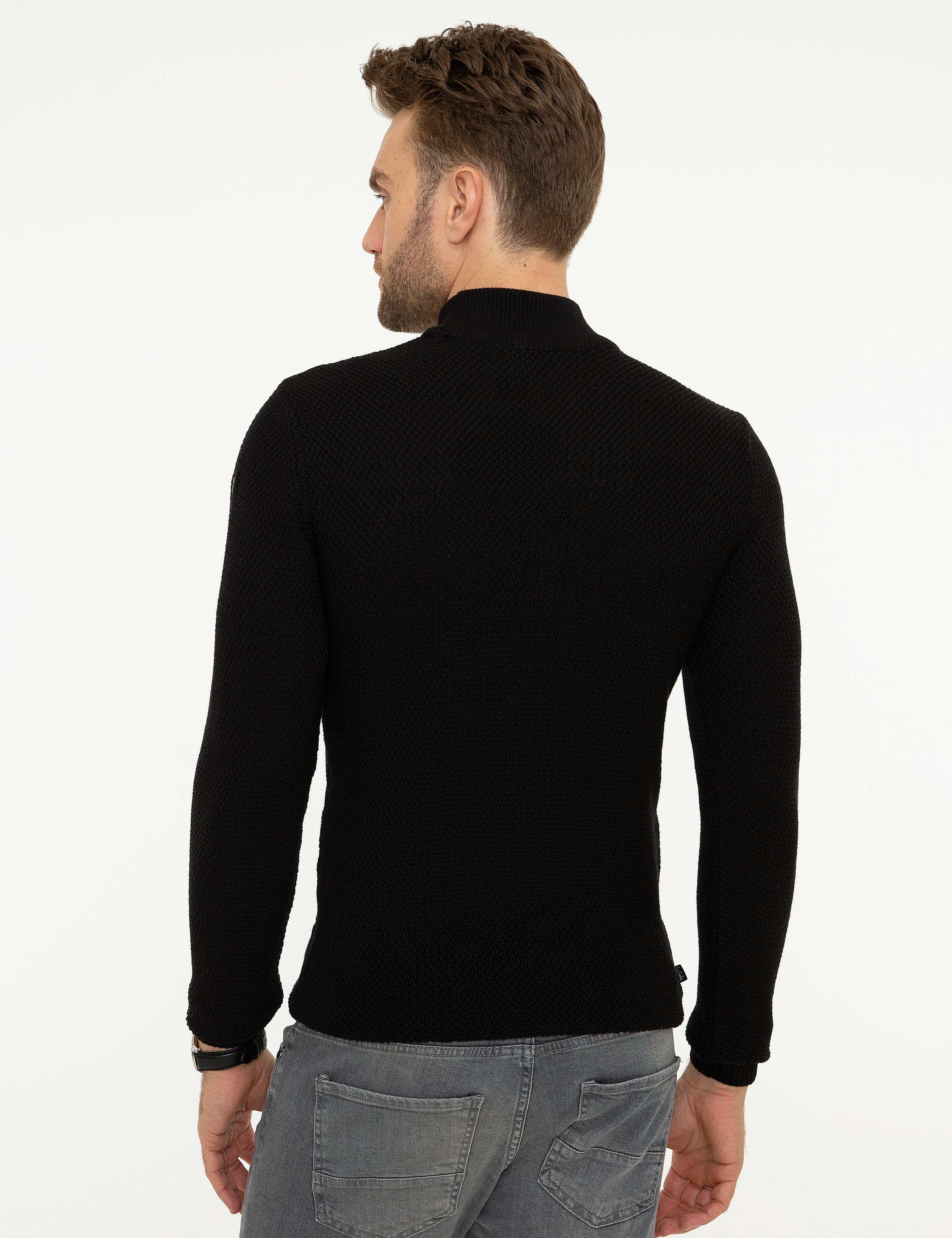 Siyah Slim Fit Triko Kazak