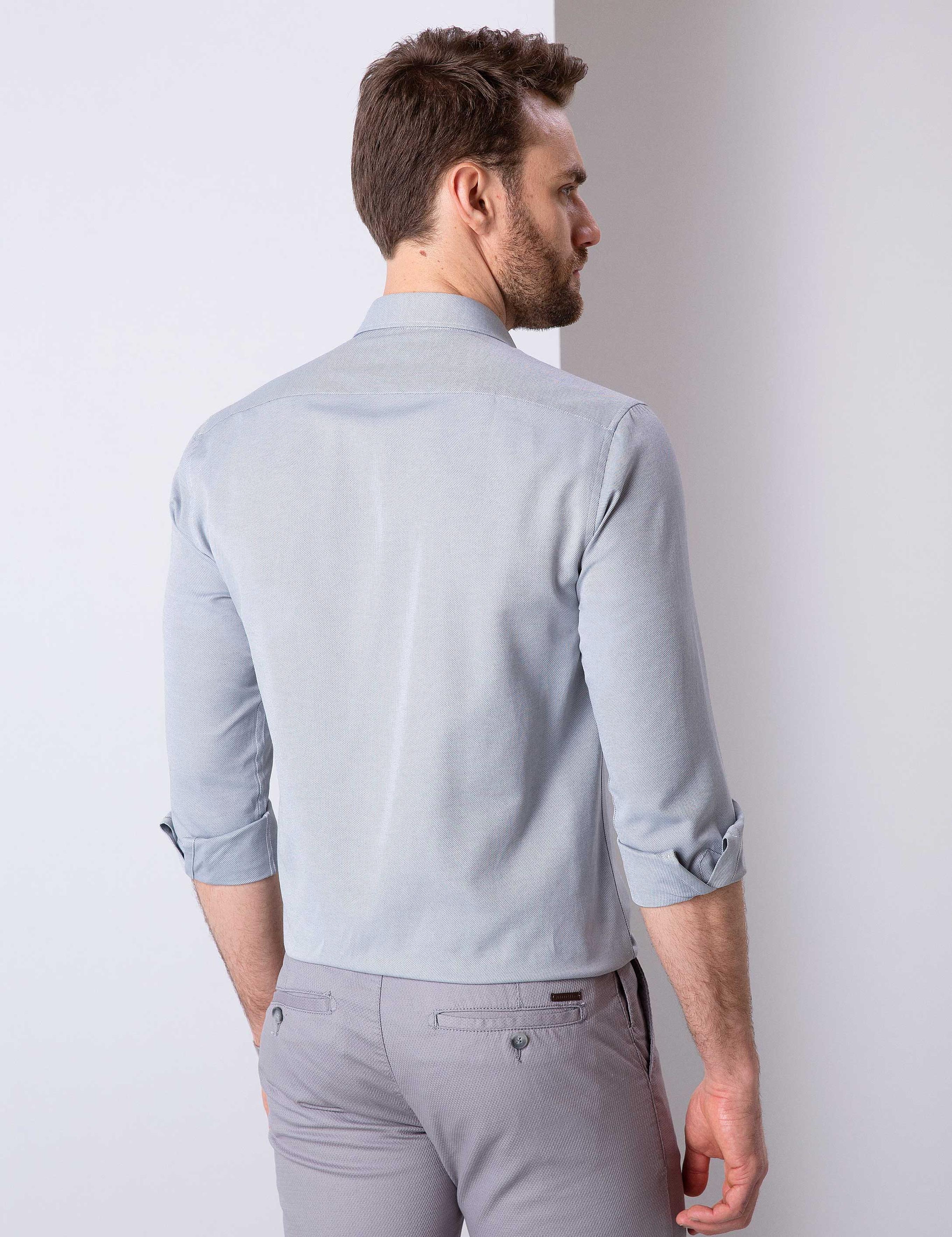 Gri Slim Fit Gömlek
