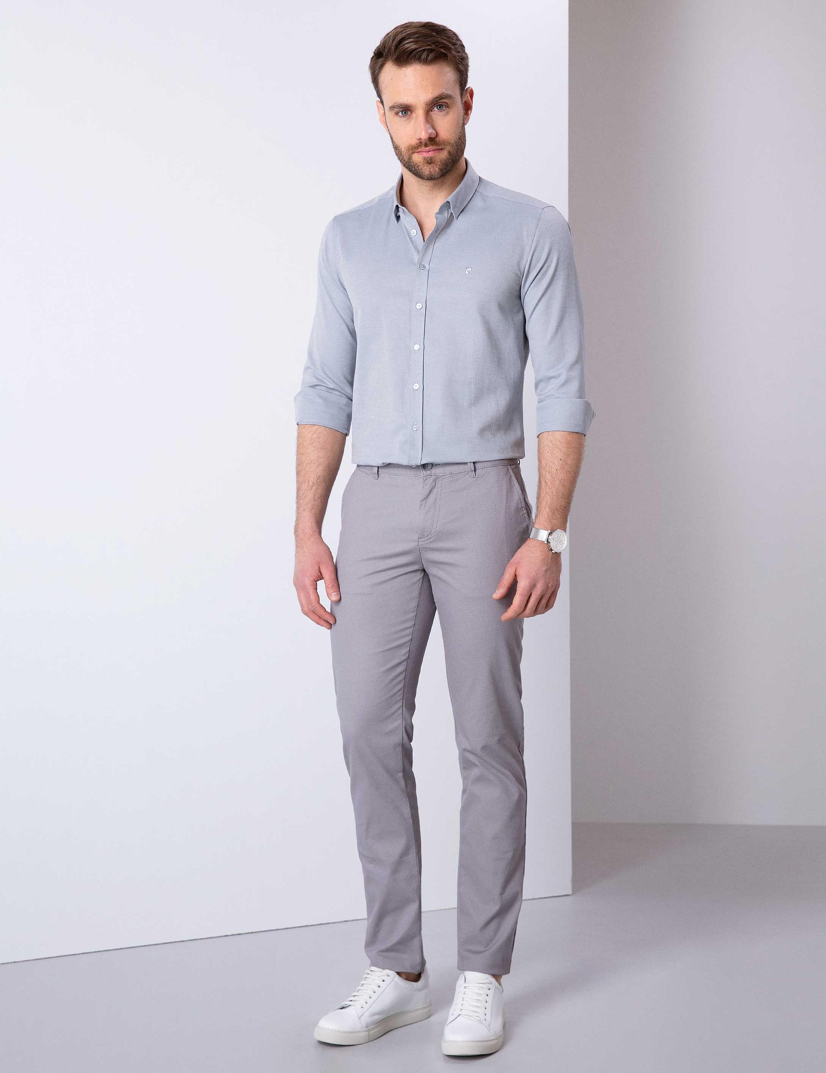 Gri Slim Fit Gömlek