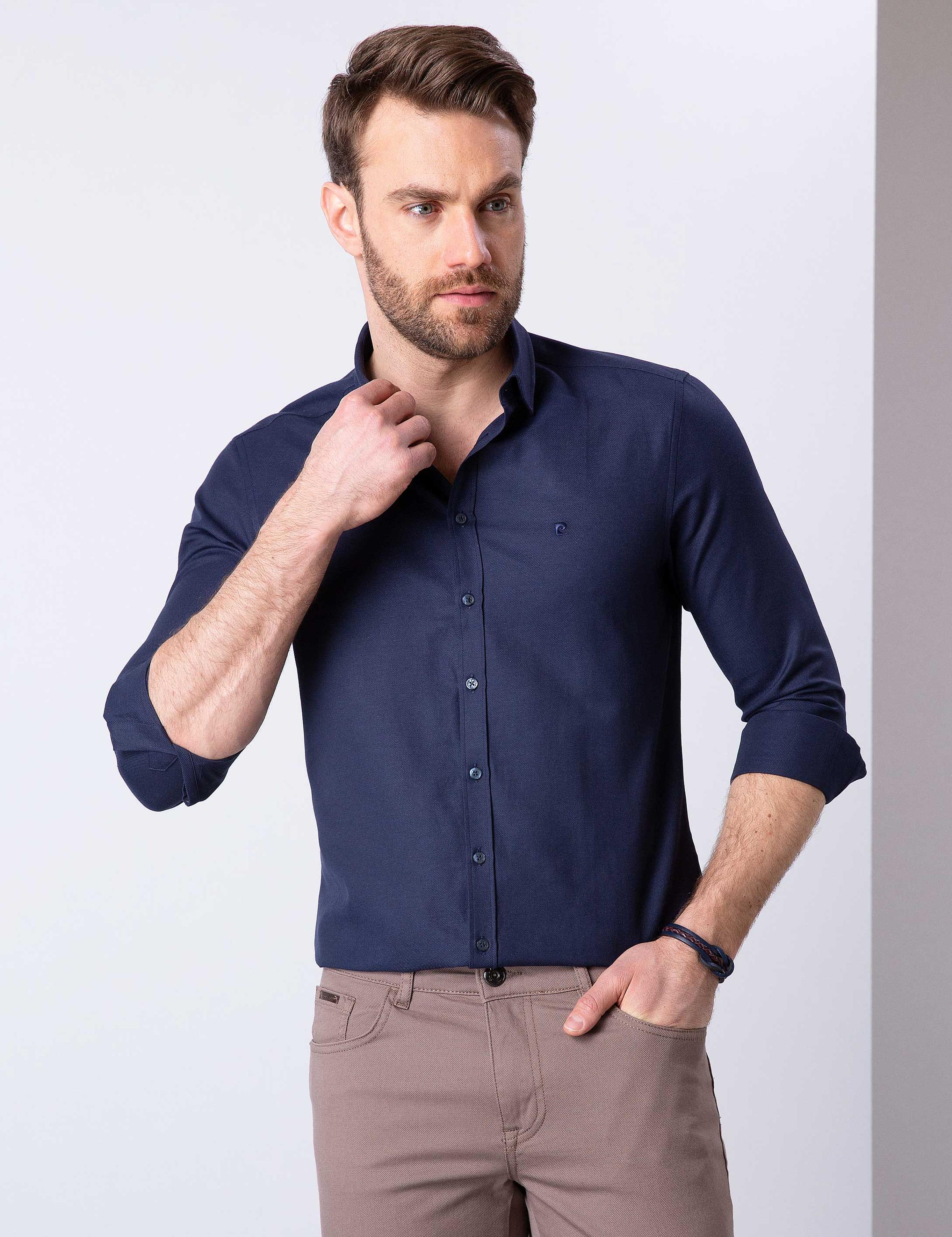 Lacivert Slim Fit Gömlek