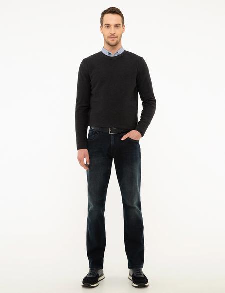 Koyu Lacivert Straight Fit Denim Pantolon - 50210494004
